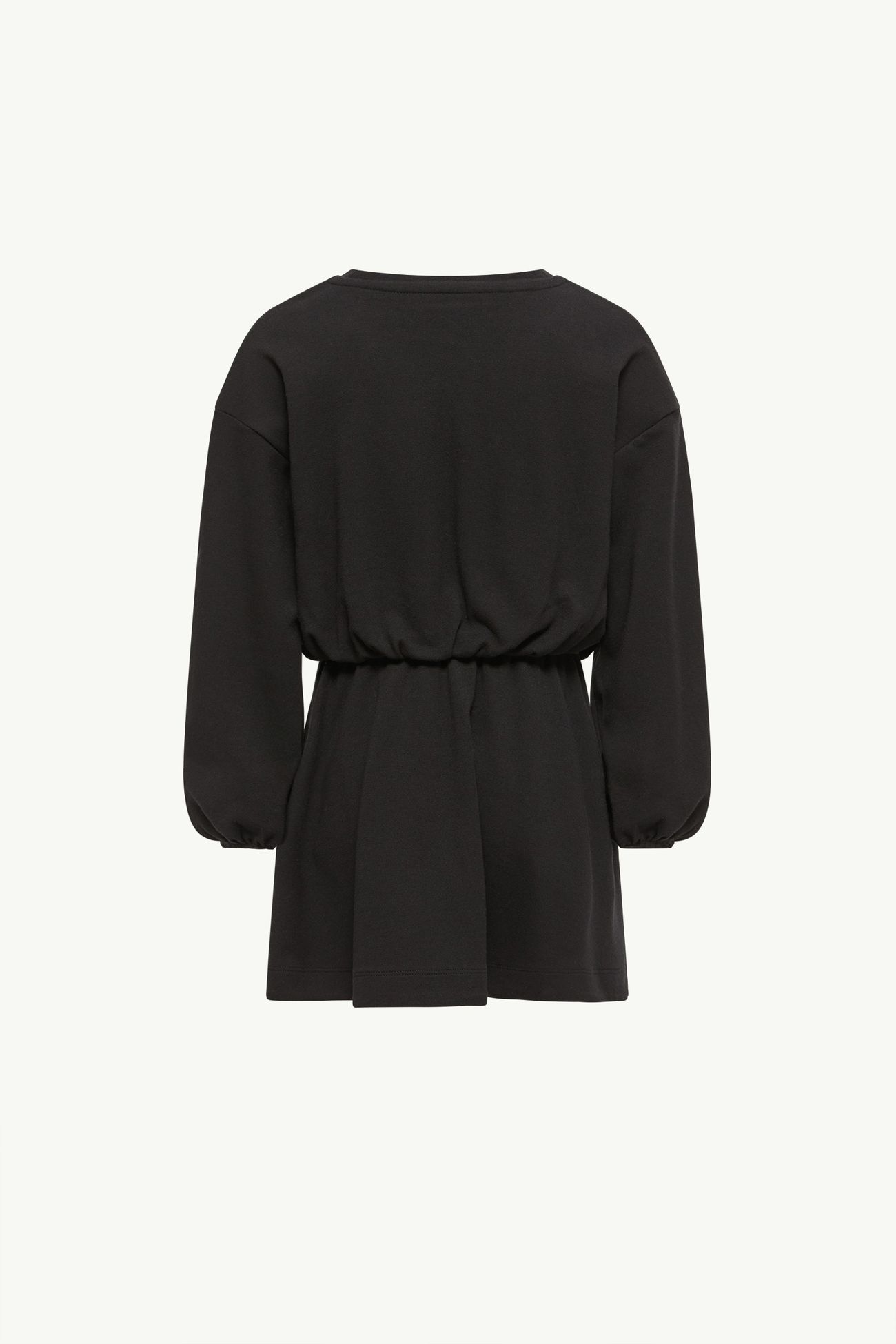 Vestido de algodón de manga larga con bordado de flores Niña Negro Moncler 2
