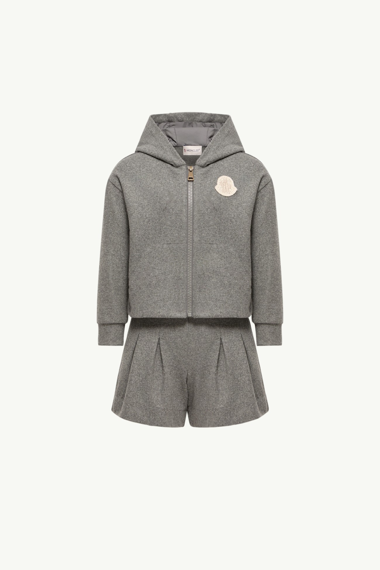 Wool Jersey Set Girl Gray Moncler 0