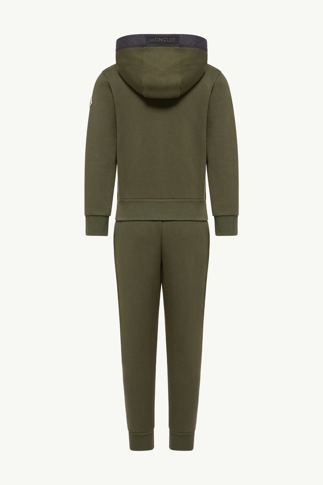 棉質抓毛標誌裝飾運動套裝 男童 橄欖綠色 Moncler 3