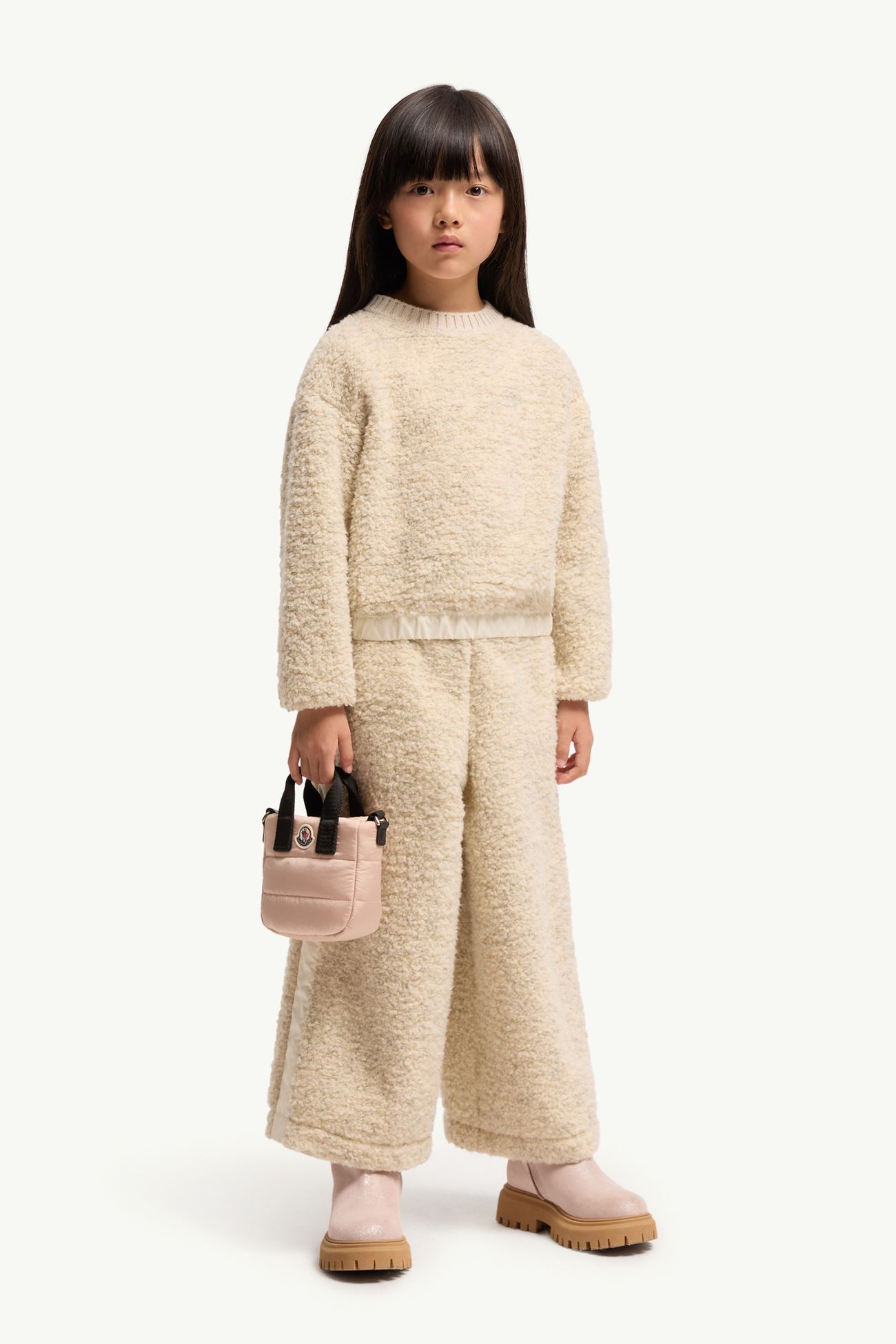 Conjunto de chándal efecto peluche Niña Beige Claro Moncler 1