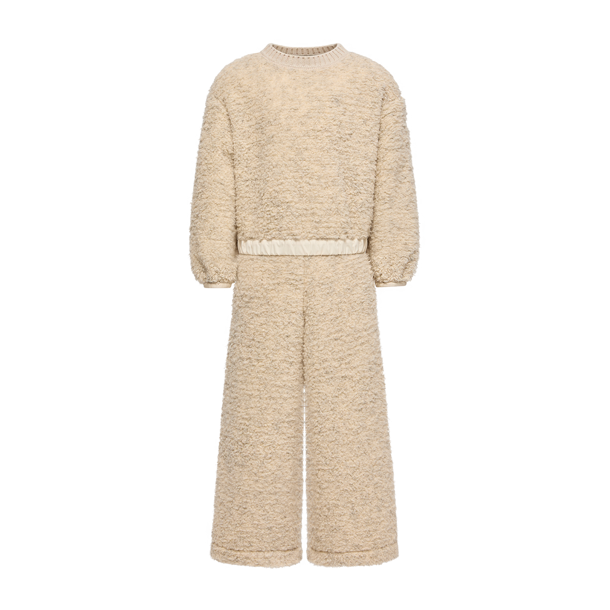 Moncler Enfant Girls Beige Teddy Fleece Trouser Set In - 8 Yrs - Image 3