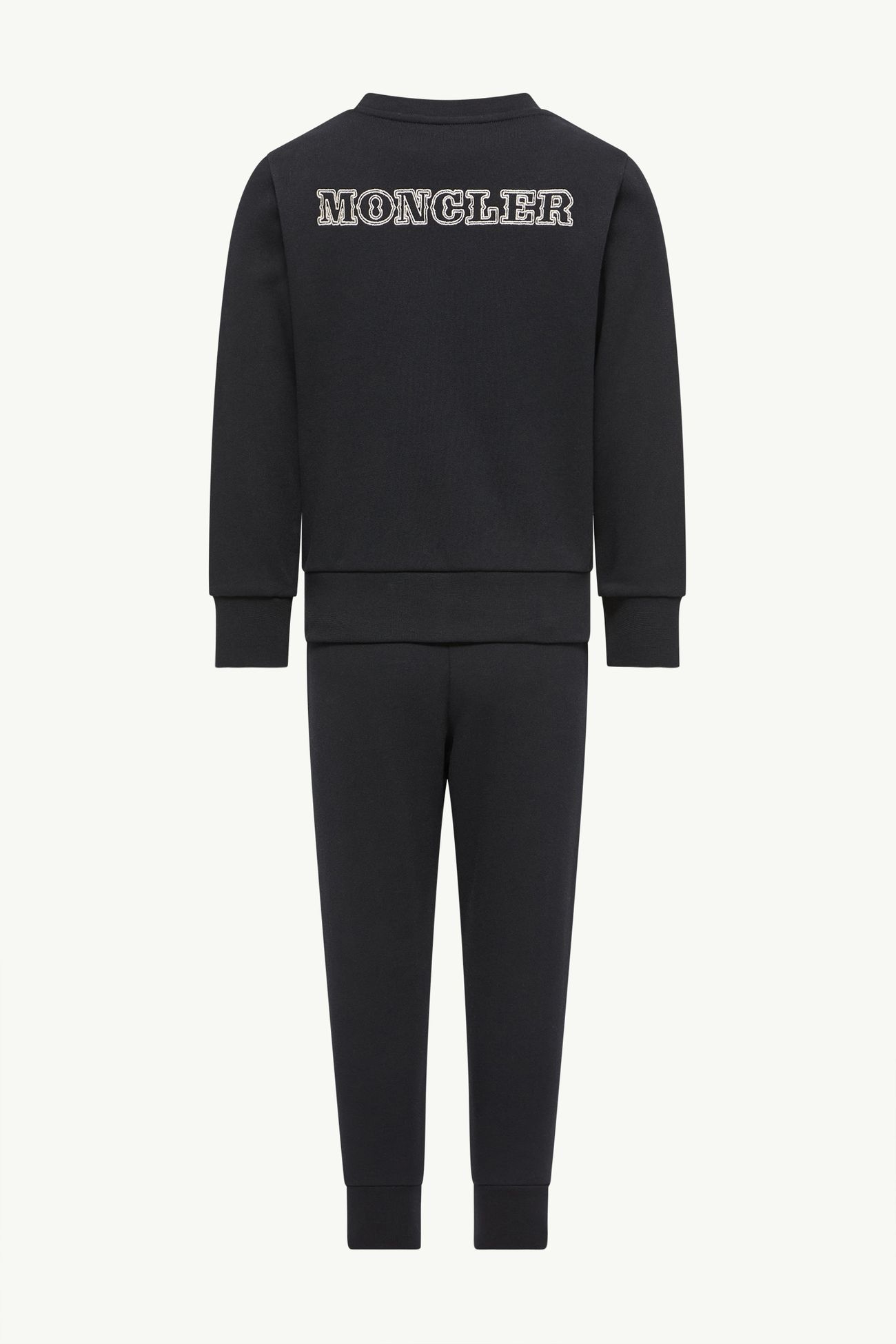 Embroidered Logo Cotton Sweatsuit Boy Dark Blue Moncler 3