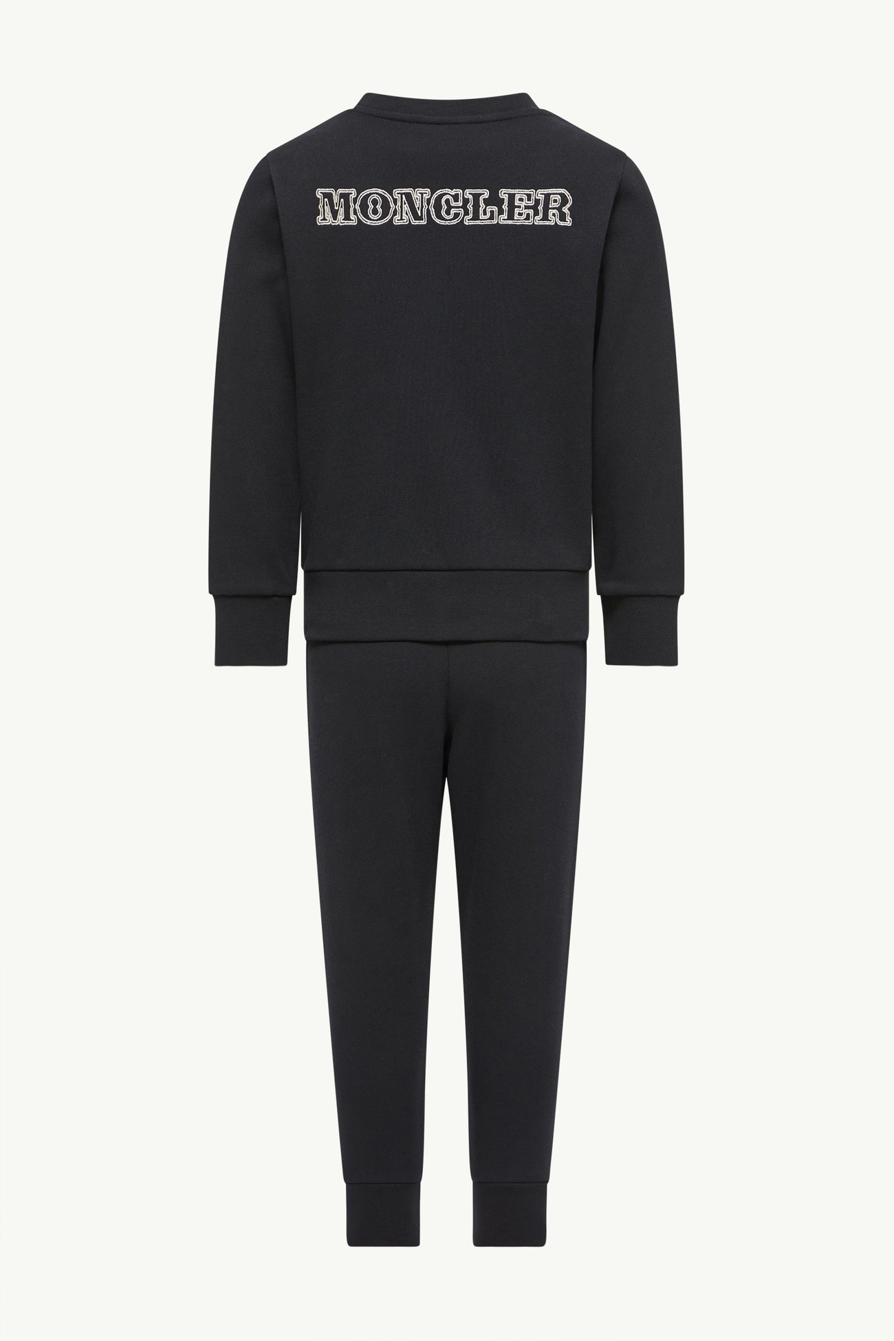 Embroidered Logo Cotton Tracksuit Boy Dark Blue Moncler 3