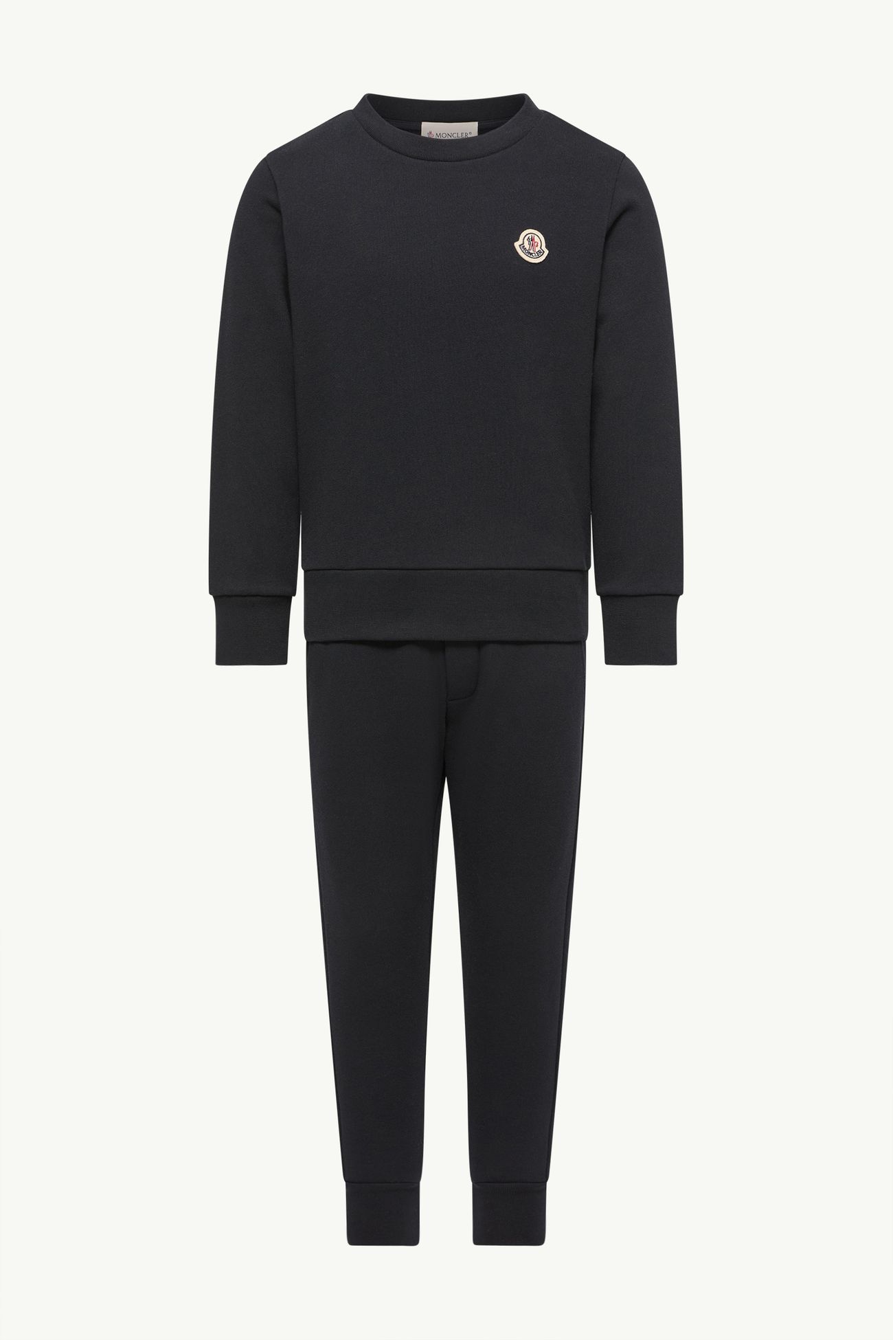 Embroidered Logo Cotton Tracksuit Boy Dark Blue Moncler 0