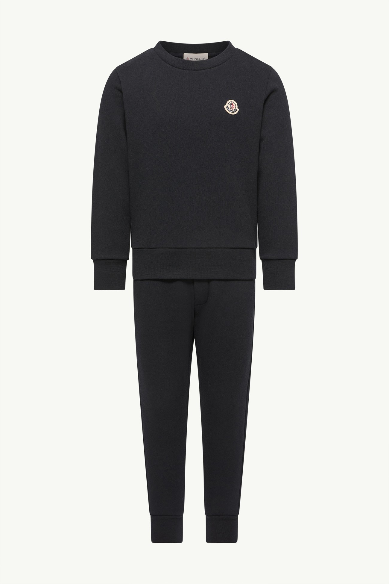Embroidered Logo Cotton Tracksuit Boy Dark Blue Moncler 0