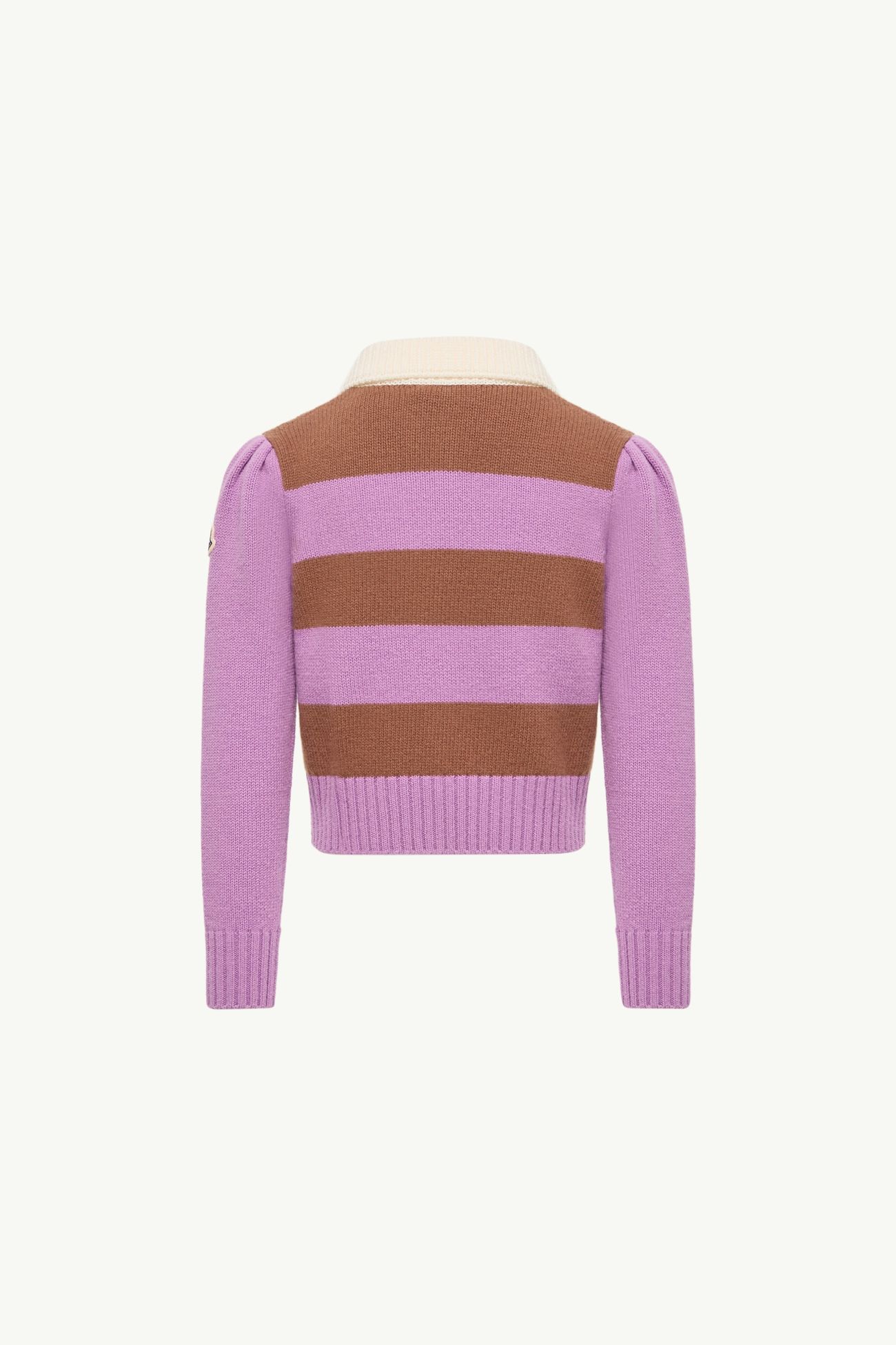 Wool & Cashmere Knit Polo Girl Mauve & Brown Moncler 3