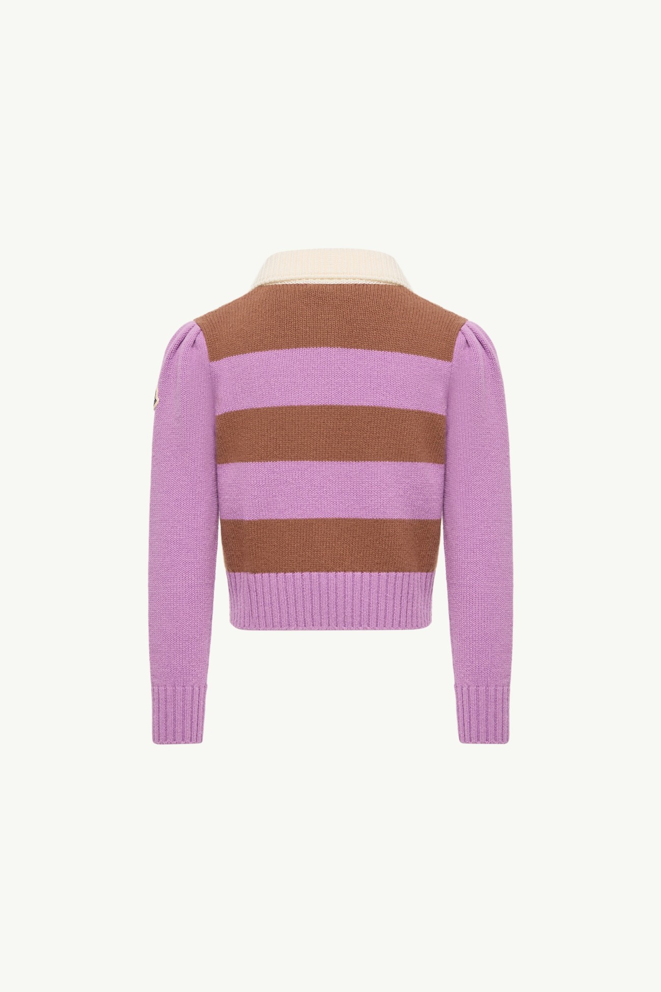 Wool & Cashmere Knit Polo Girl Mauve & Brown Moncler 3
