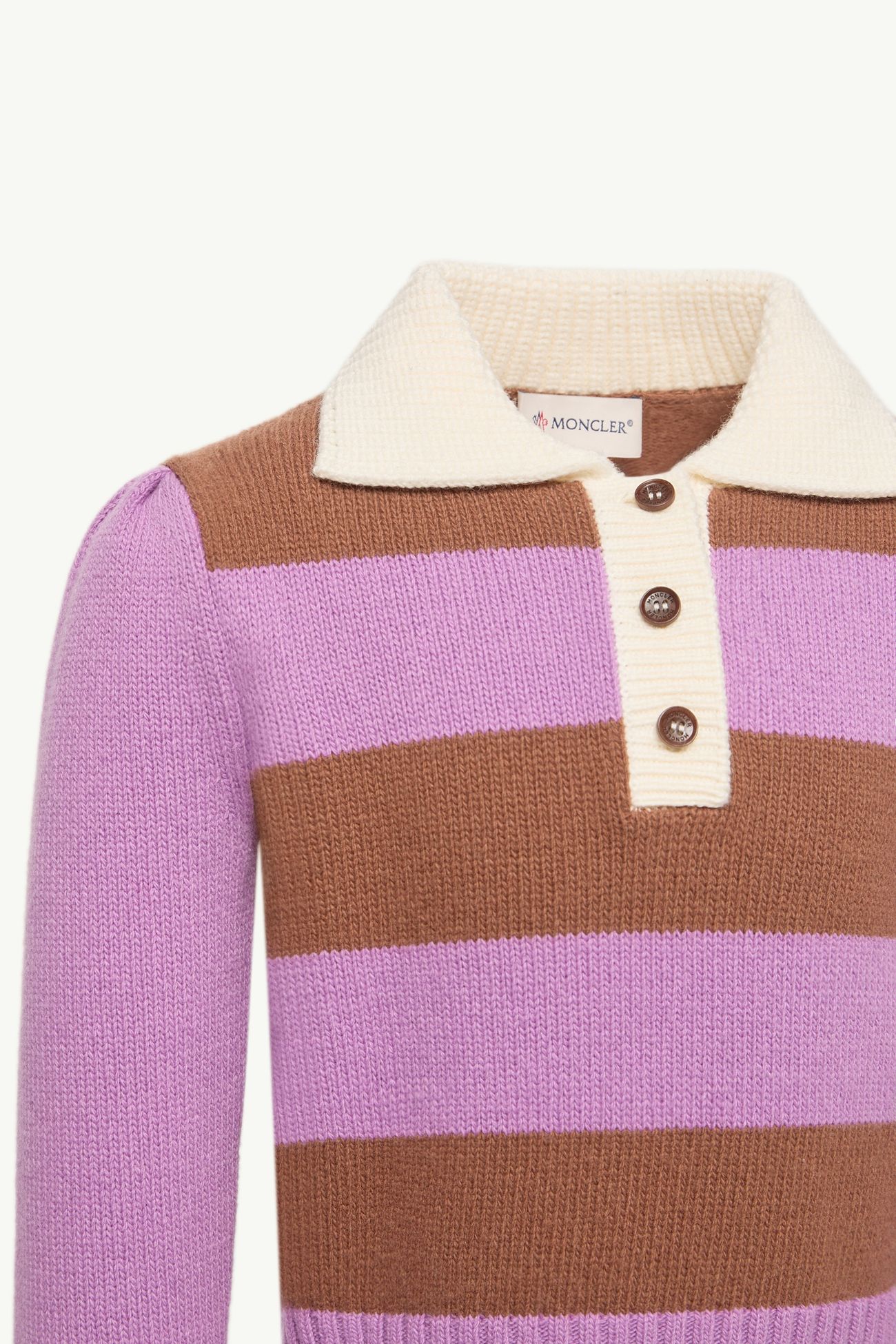 Polo de punto de lana y cachemira Niña Malva y Marrón Moncler 4