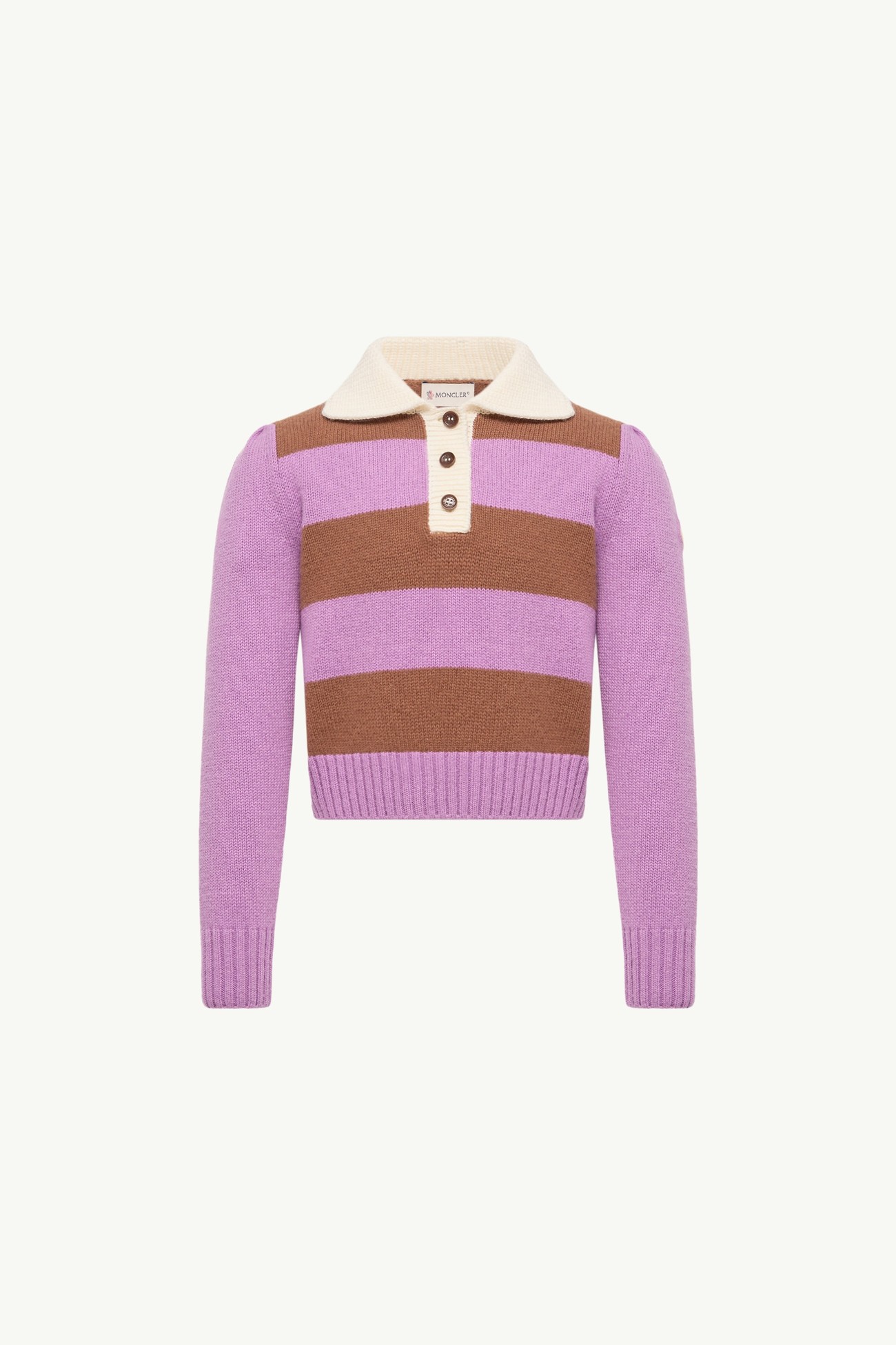 女童羊毛和山羊绒针织Polo衫 女童 淡紫色、棕色 Moncler 0