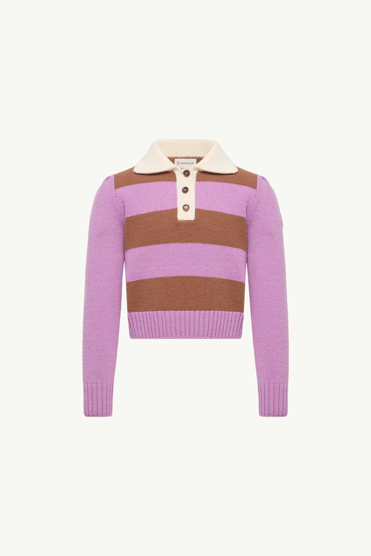 羊毛羊絨針織Polo恤 女童 藕紫色和棕色 Moncler 0