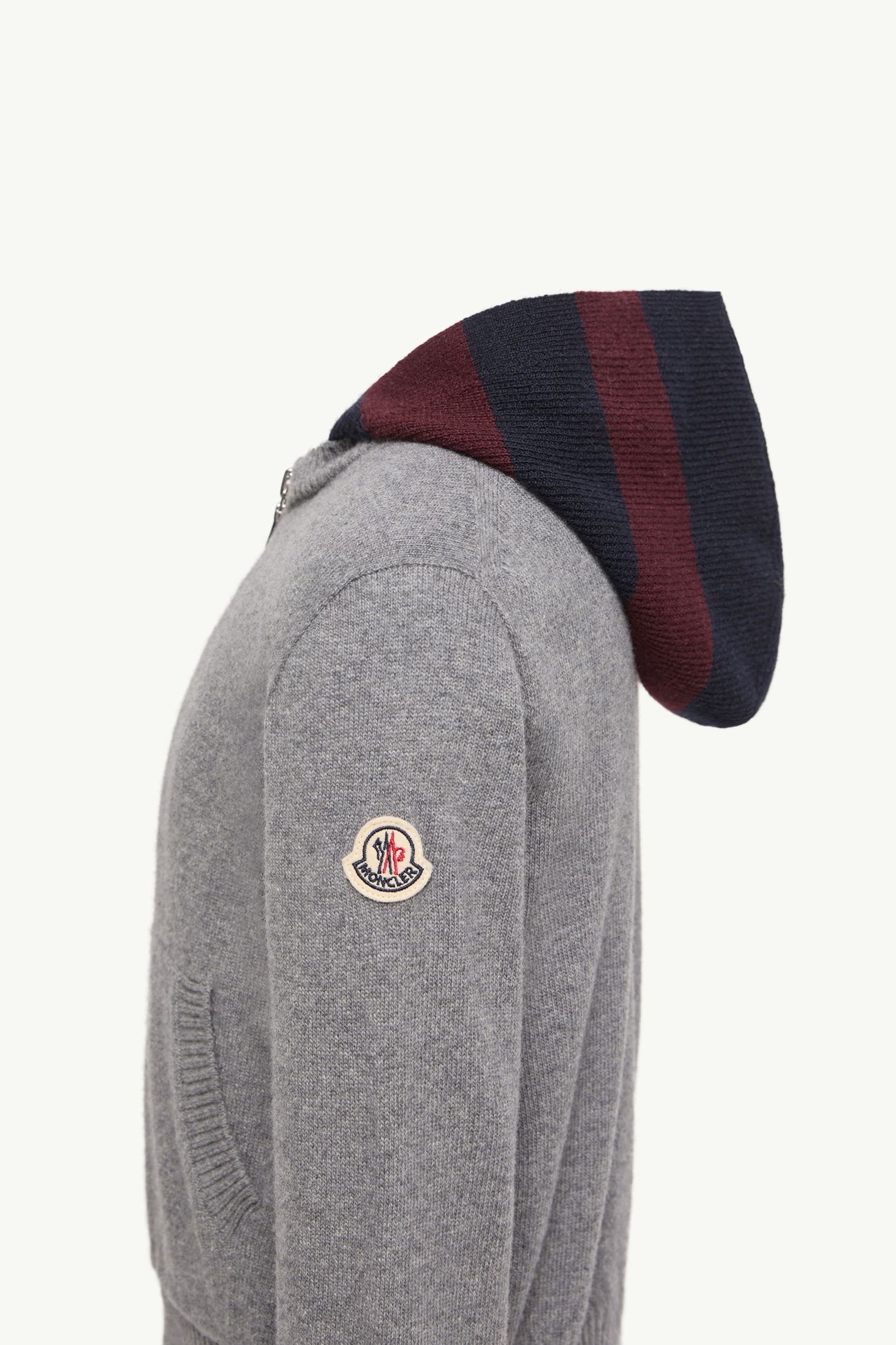 羊毛羊絨拉鏈連帽開襟毛衣 男童 灰色 Moncler 2