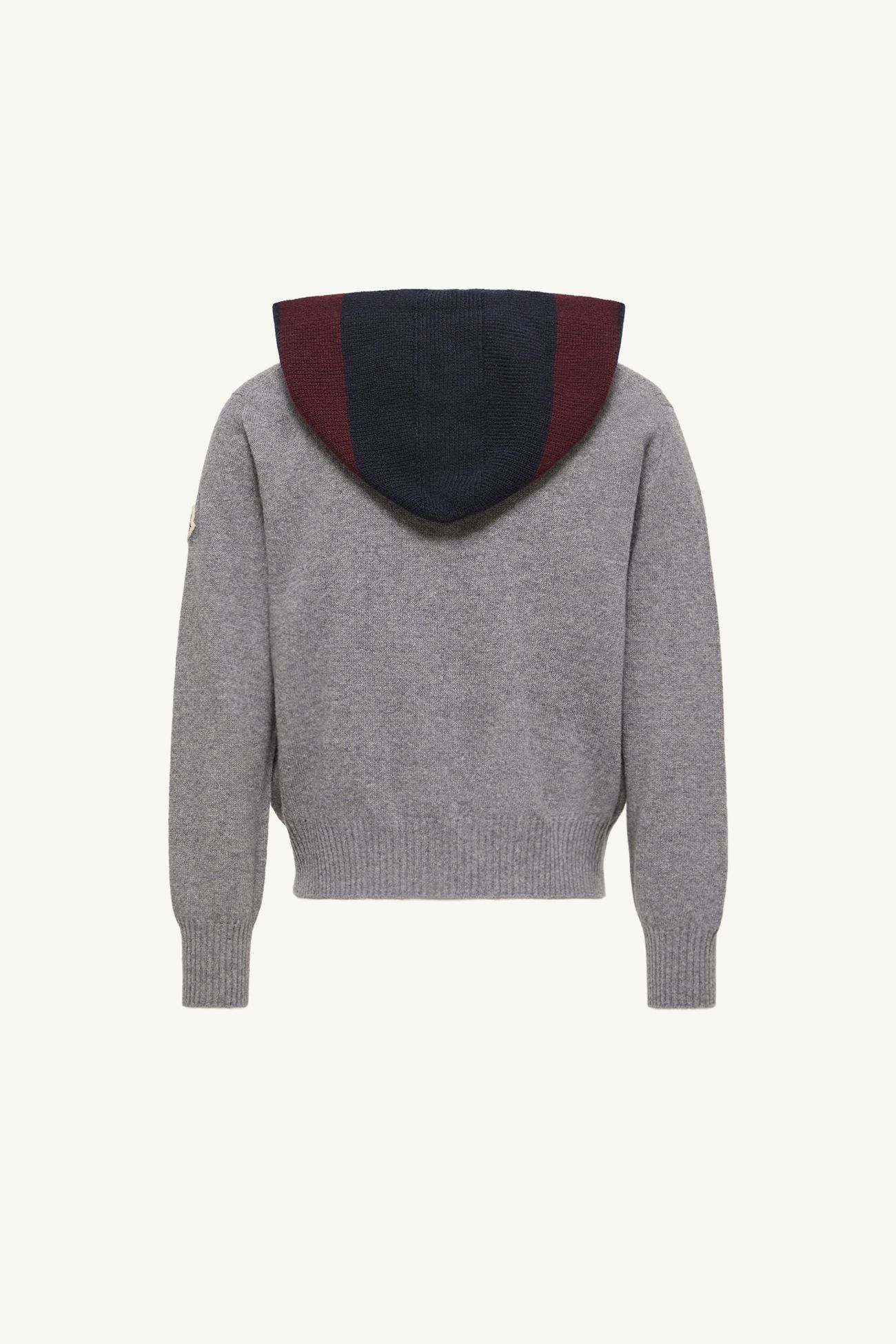 Wool & Cashmere Zip-Up Hooded Cardigan Boy Gray Moncler 3