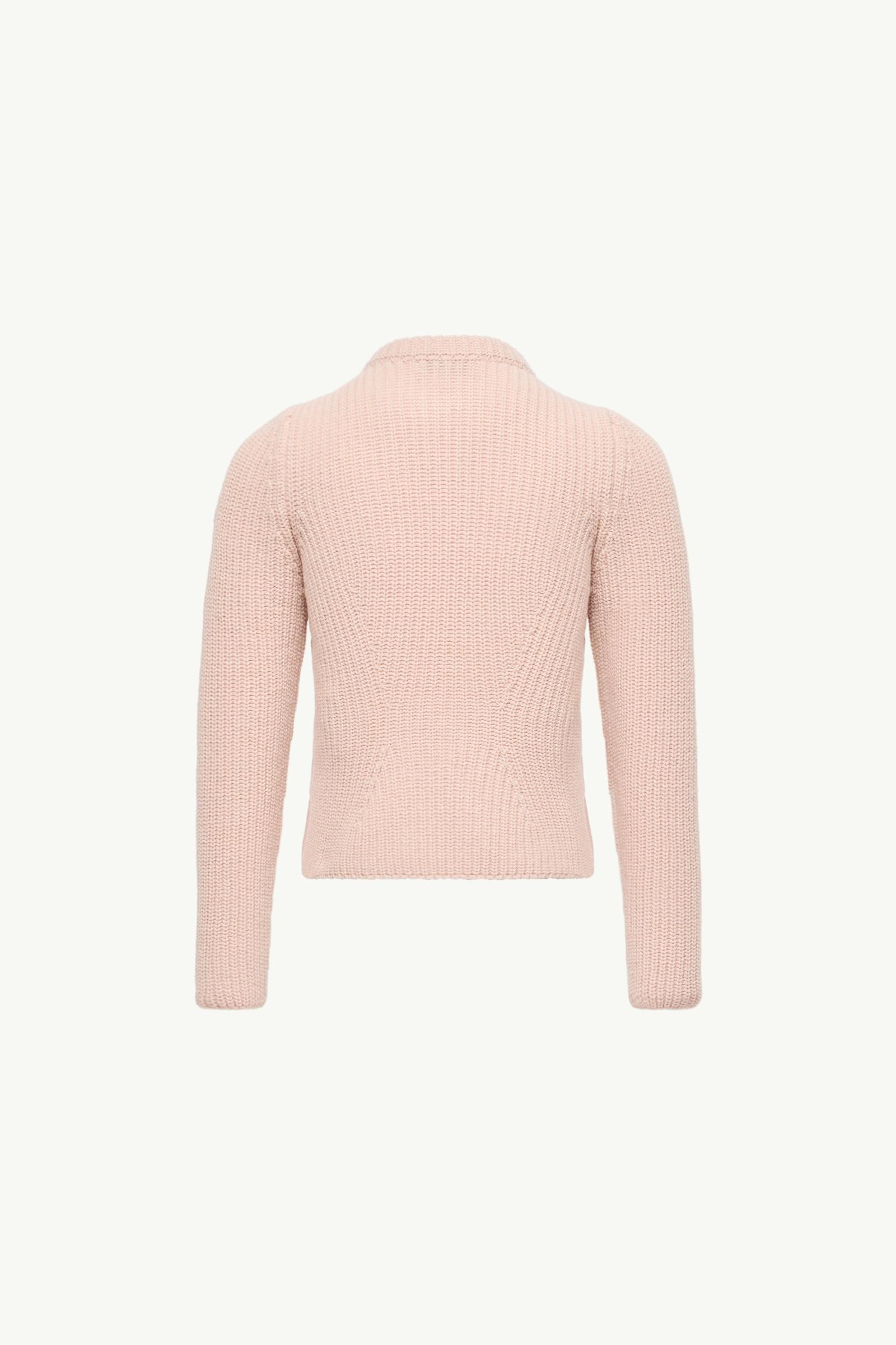 Pink Padded Wool & Cashmere Zip-up Cardigan - Sweatshirts