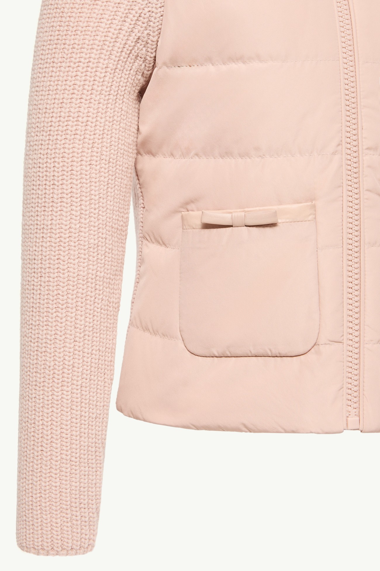 Cárdigan acolchado de lana y cachemira con cremallera Niña Rosado Moncler 3