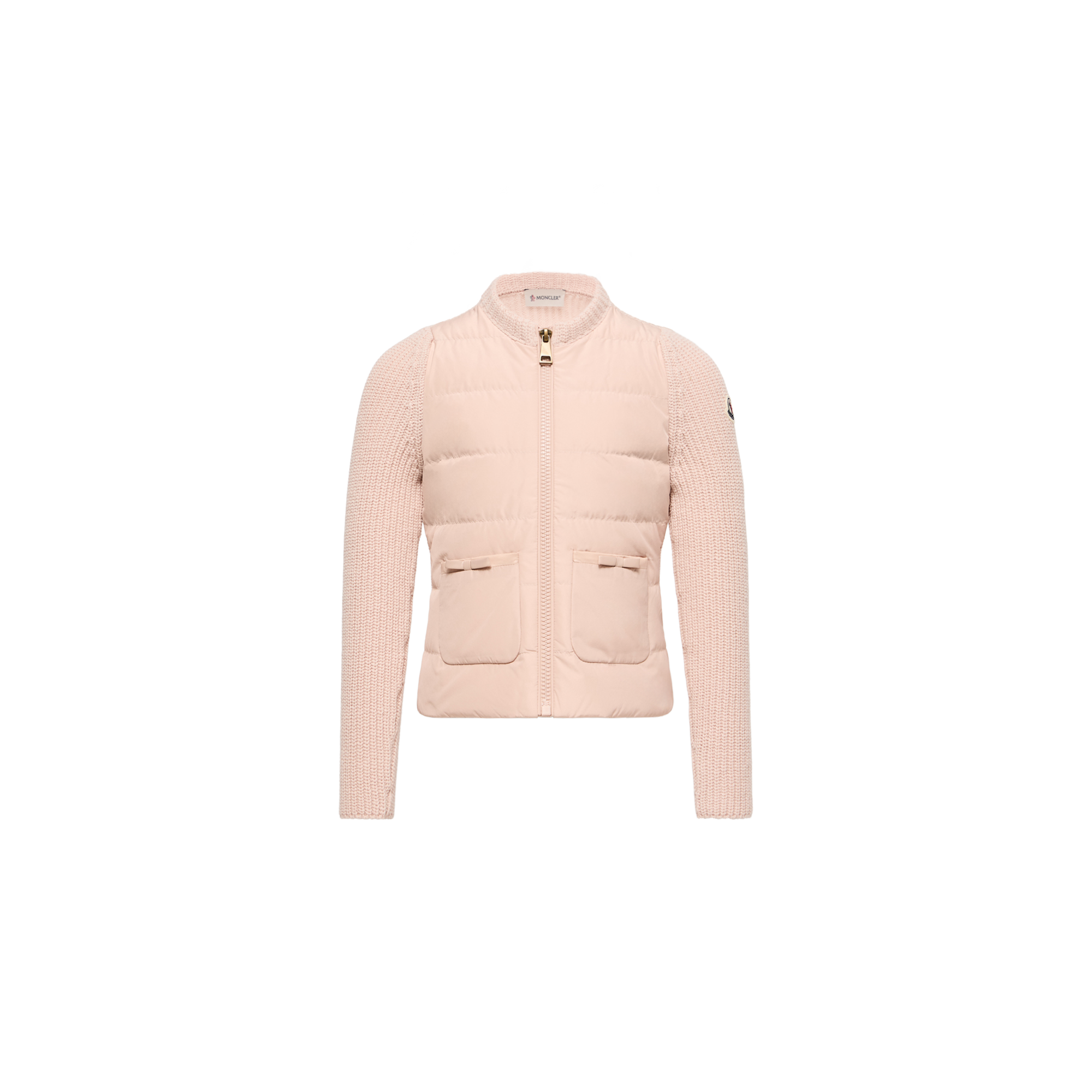 Moncler  Padded Wool & Cashmere Zip-Up Cardigan for Girls in Pink, Size: 14Y