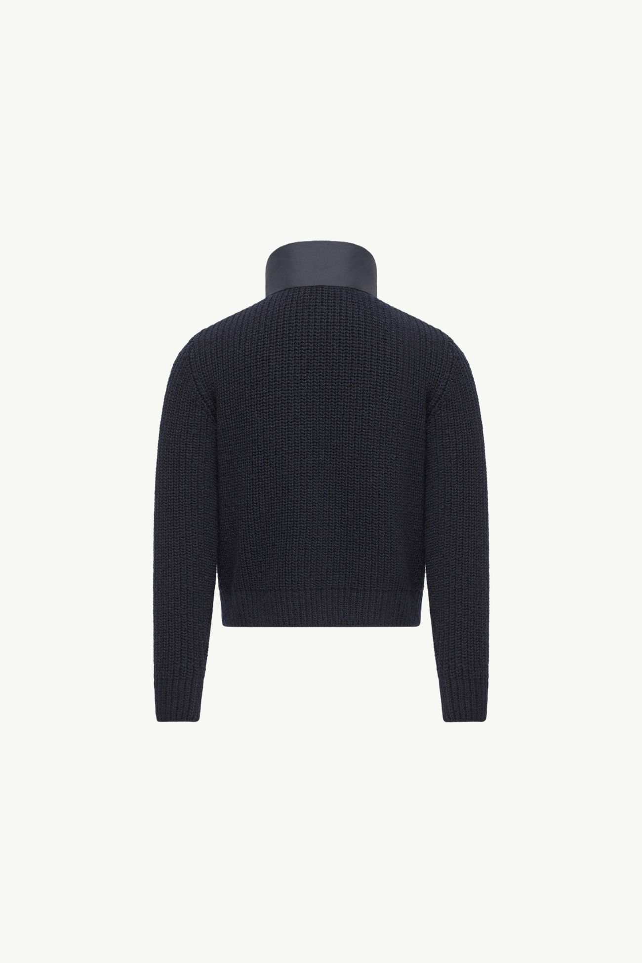 Padded Wool & Cashmere Blend Zip-Up Cardigan Boy Navy Blue Moncler 3