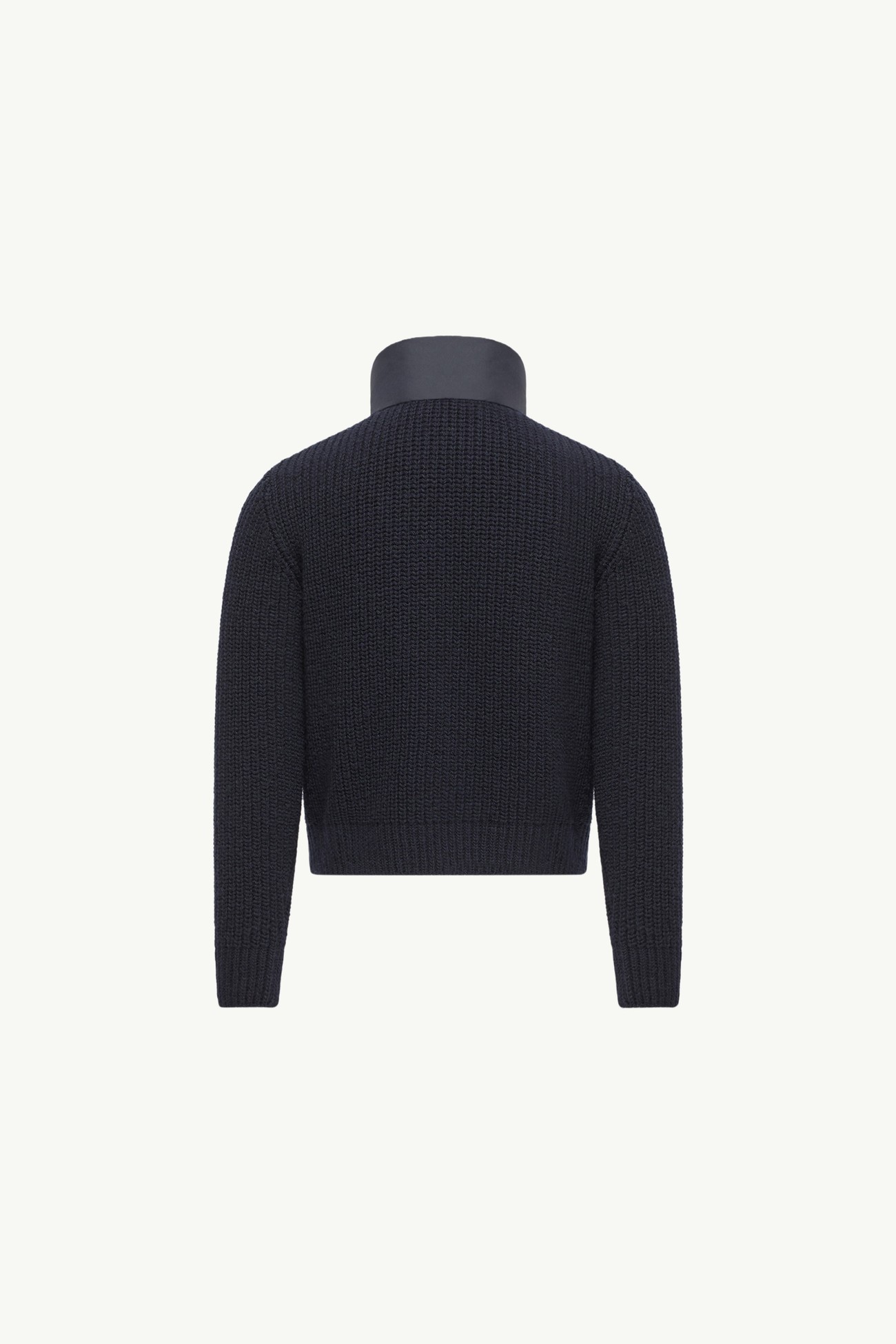 Padded Wool & Cashmere Blend Zip-Up Cardigan Boy Navy Blue Moncler 3