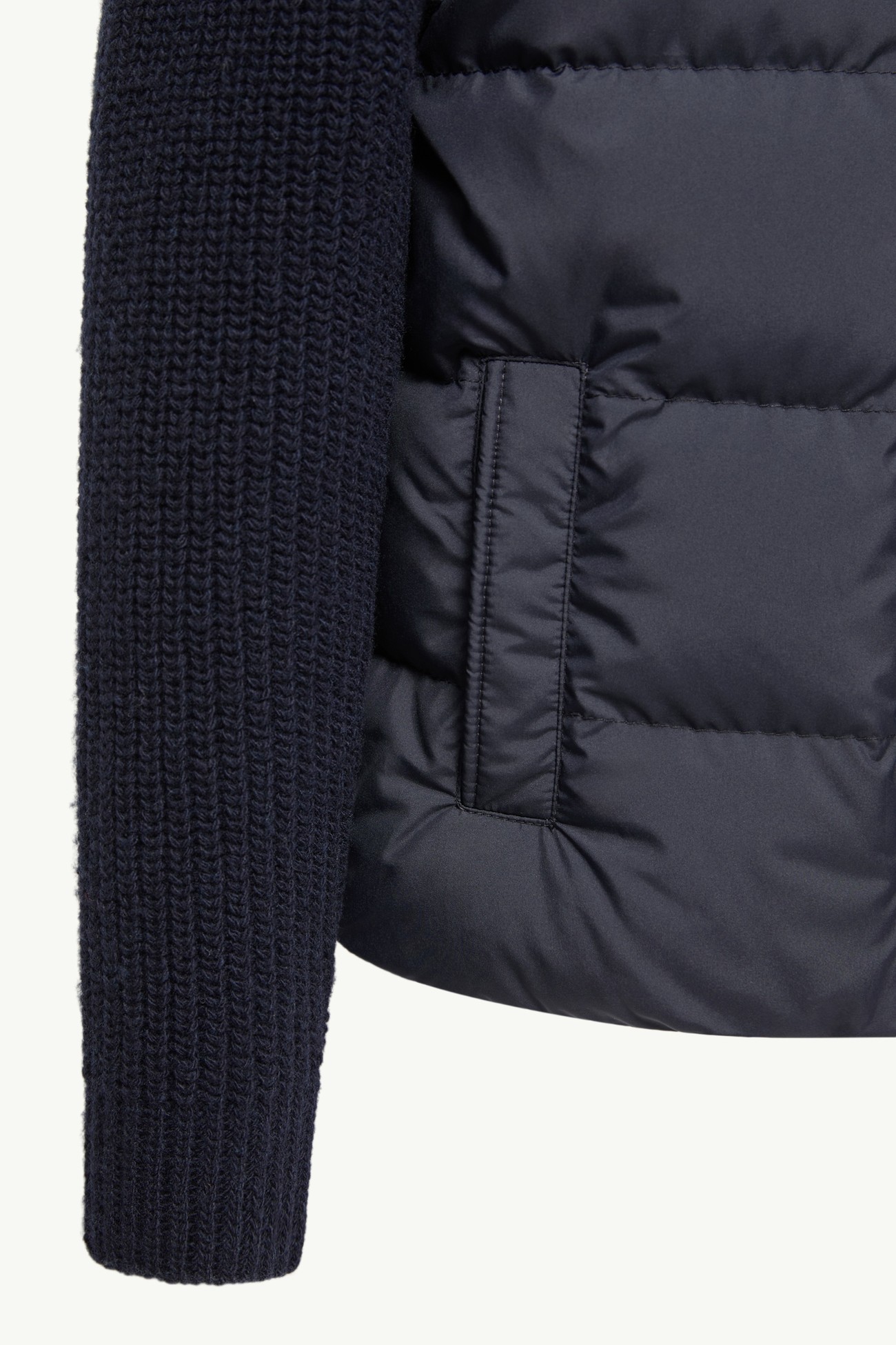 夾層羊毛和羊絨混紡拉鏈開襟毛衣 男童 海軍藍色 Moncler 4