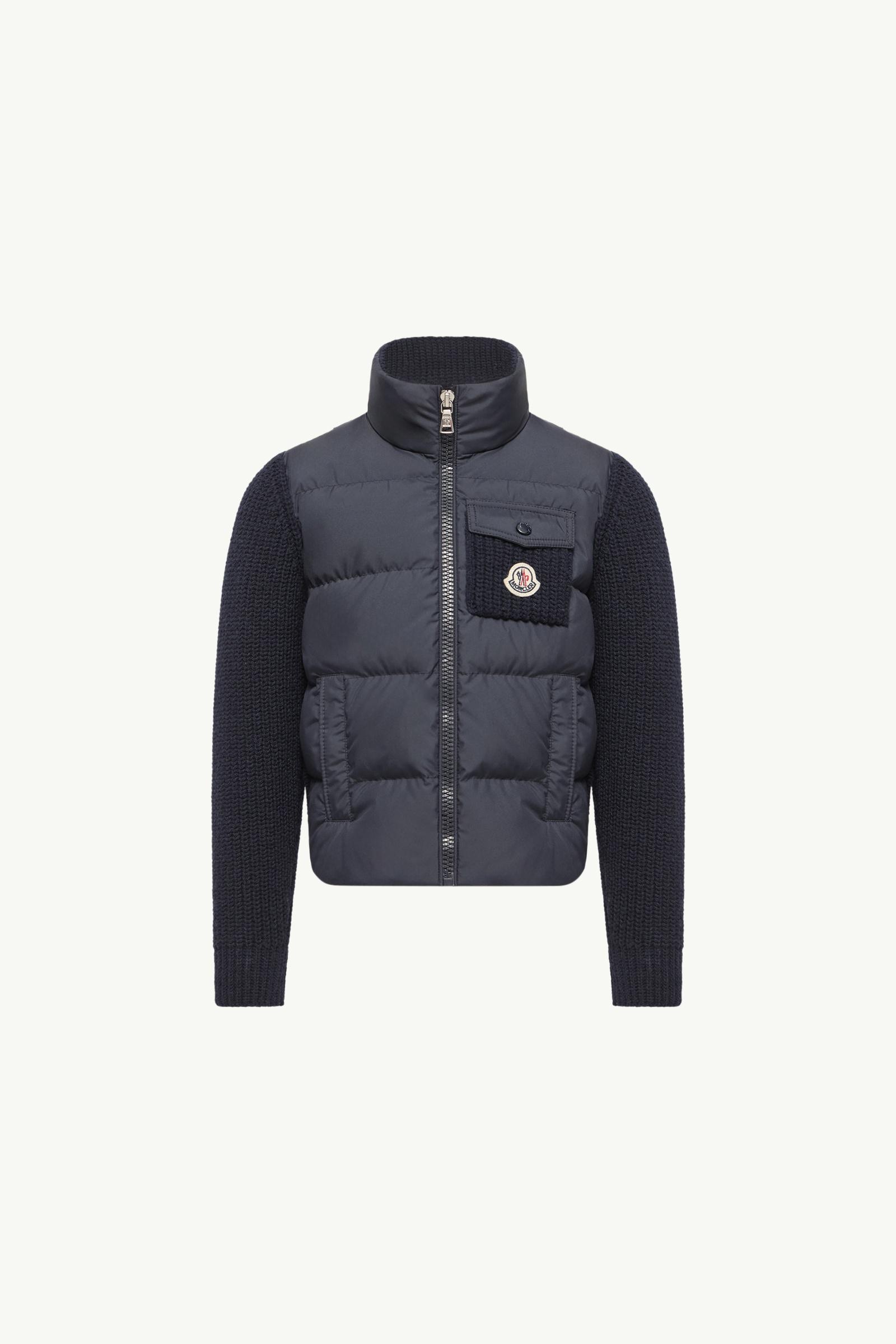 Padded Wool & Cashmere Blend Zip-Up Cardigan Boy Navy Blue Moncler, 1 of 0