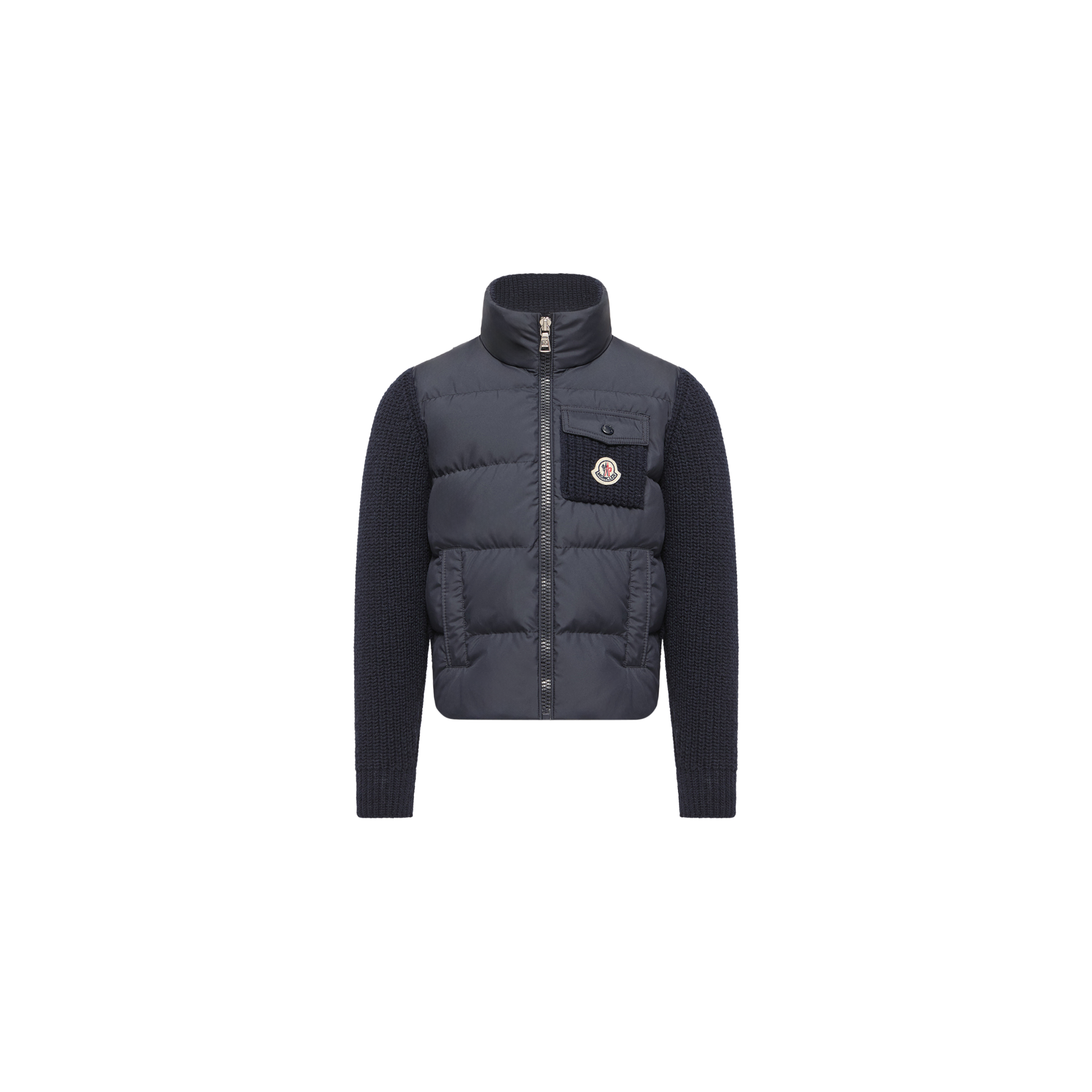 Moncler  Padded Wool & Cashmere Blend Zip-Up Cardigan for Boys in Blue, Size: 12Y