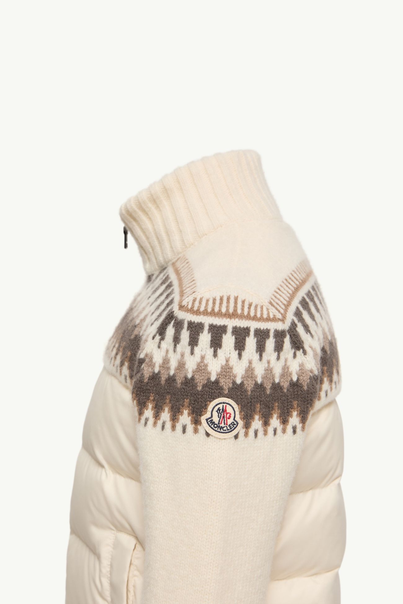 Daunen-Strickjacke aus Wolle mit Reißverschluss Jungen Weiß Moncler 2