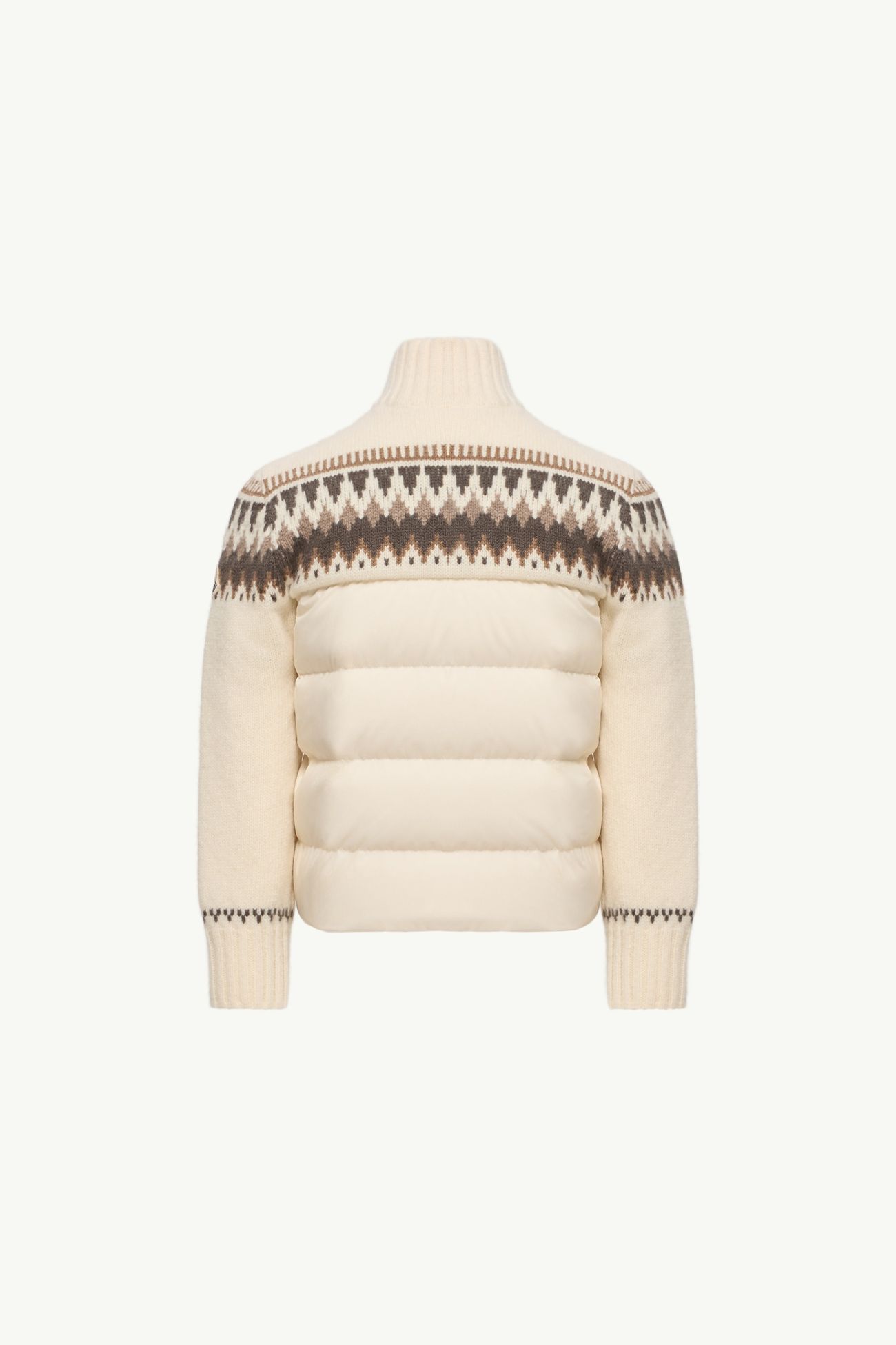 Cardigan Imbottito con Zip in Lana Bambino Bianco Moncler 3