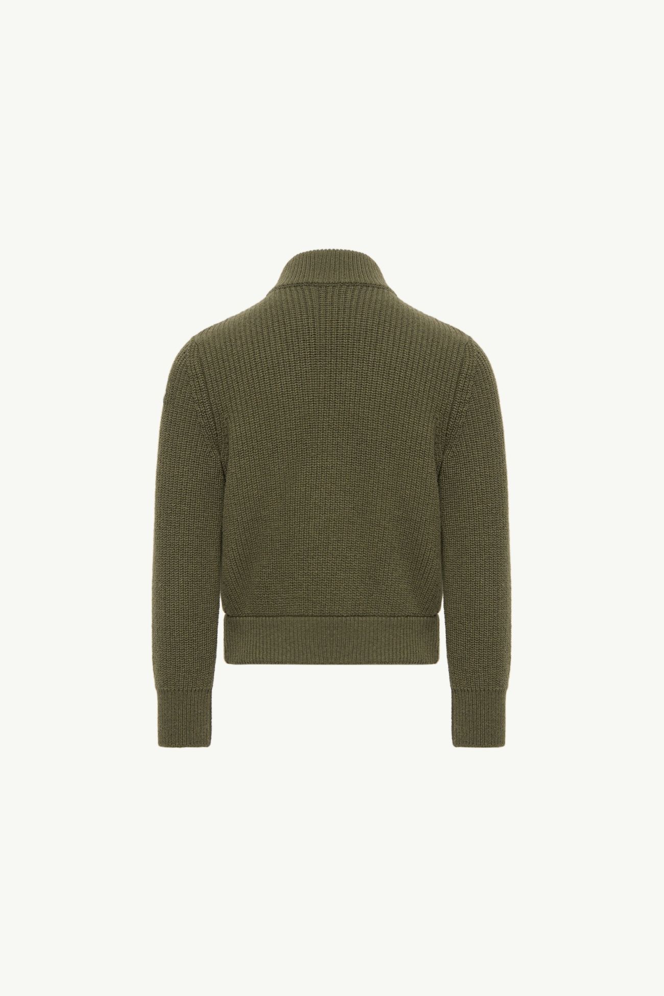 Wool & Cashmere Blend Zip-Up Cardigan Boy Olive Green Moncler 2