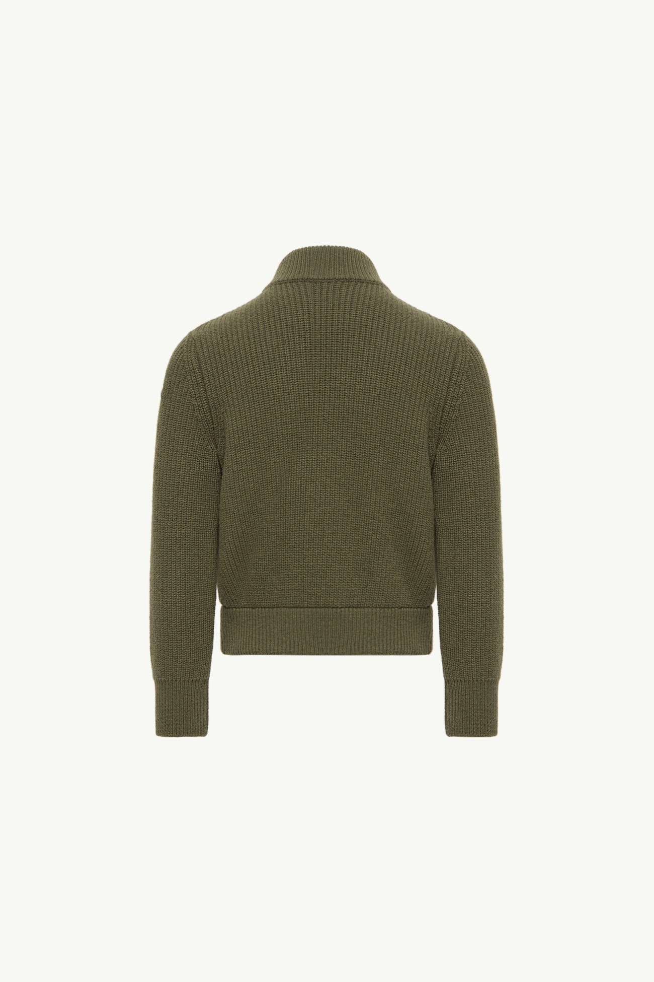 羊毛羊絨混紡拉鏈開襟毛衣 男童 橄欖綠色 Moncler 2
