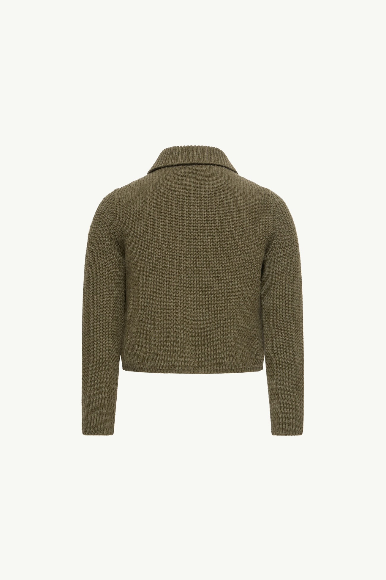 Wool & Cashmere Blend Padded Cardigan Girl Olive Green Moncler 3
