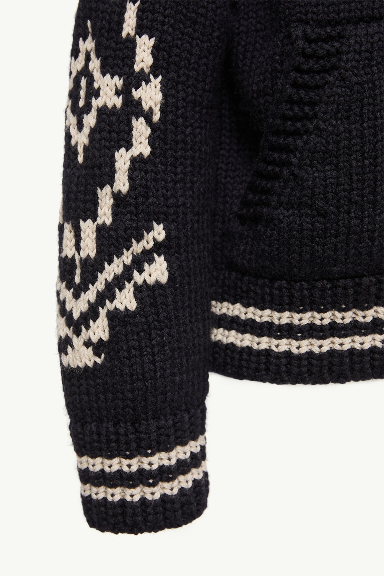 Cardigan con zip in misto lana lacquard con motivo geometrico Bambino Blu Scuro Moncler 4