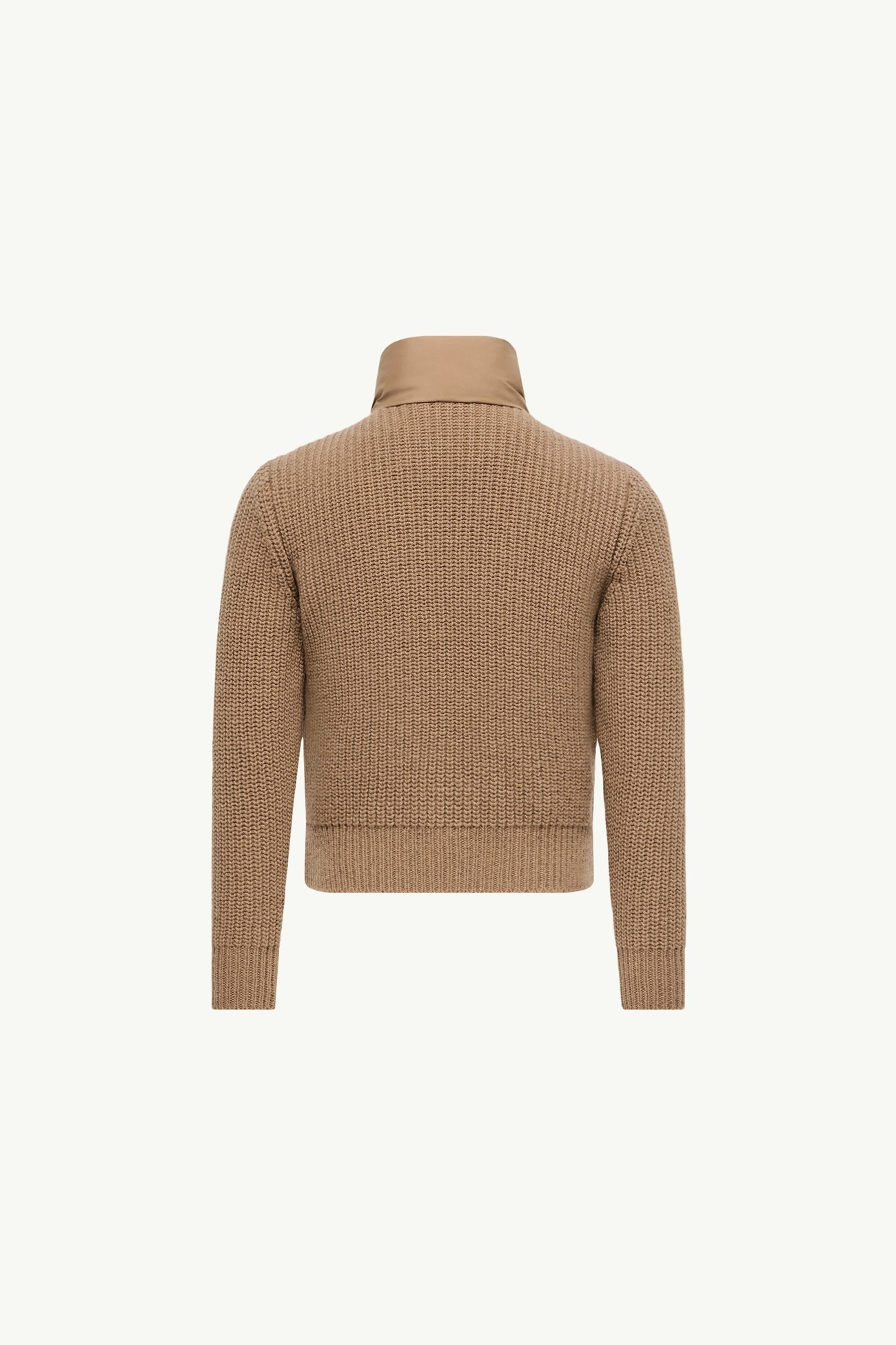 羊毛和羊絨夾層拉鏈開襟毛衣 男童 米色 Moncler 3
