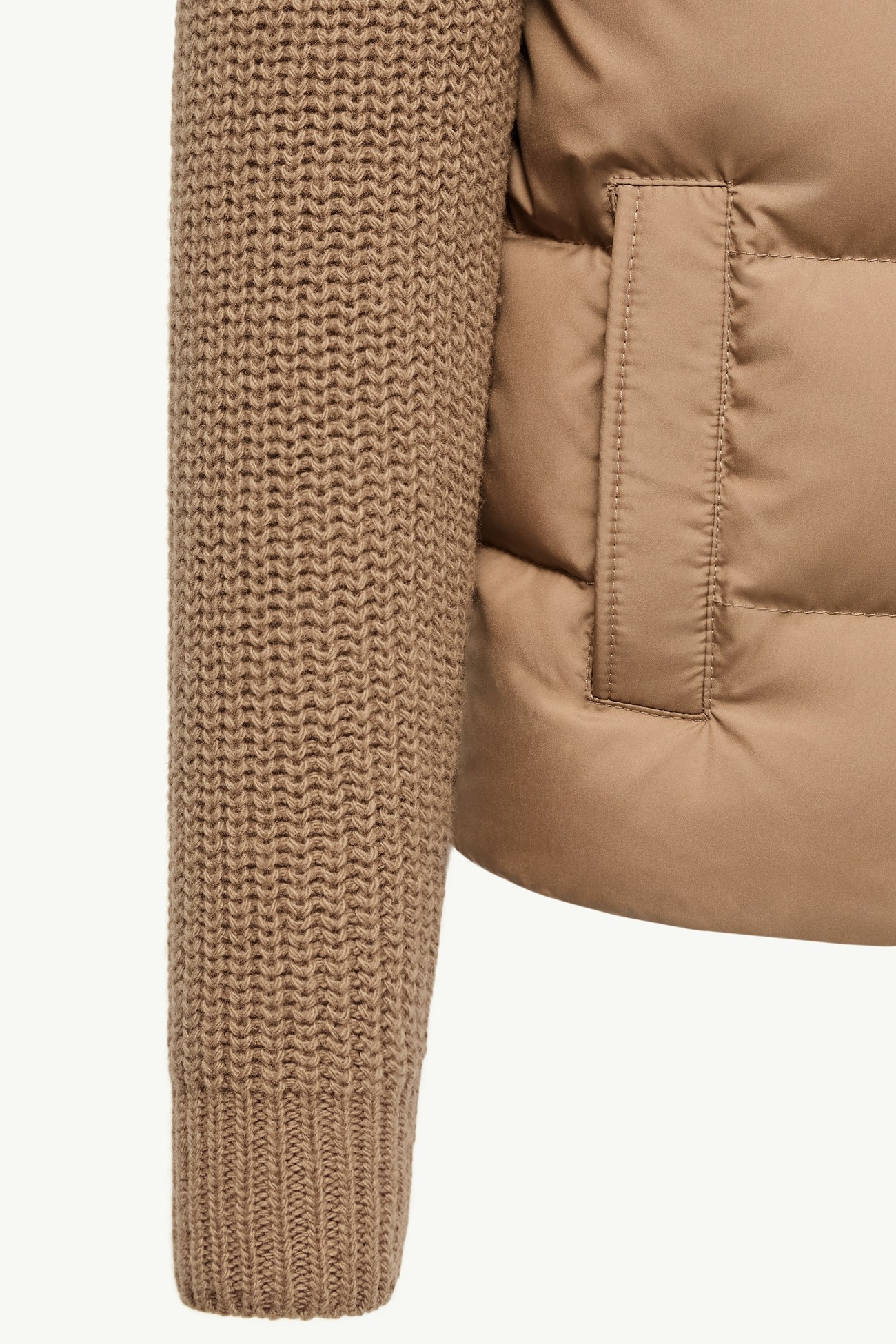 羊毛和羊絨夾層拉鏈開襟毛衣 男童 米色 Moncler 4