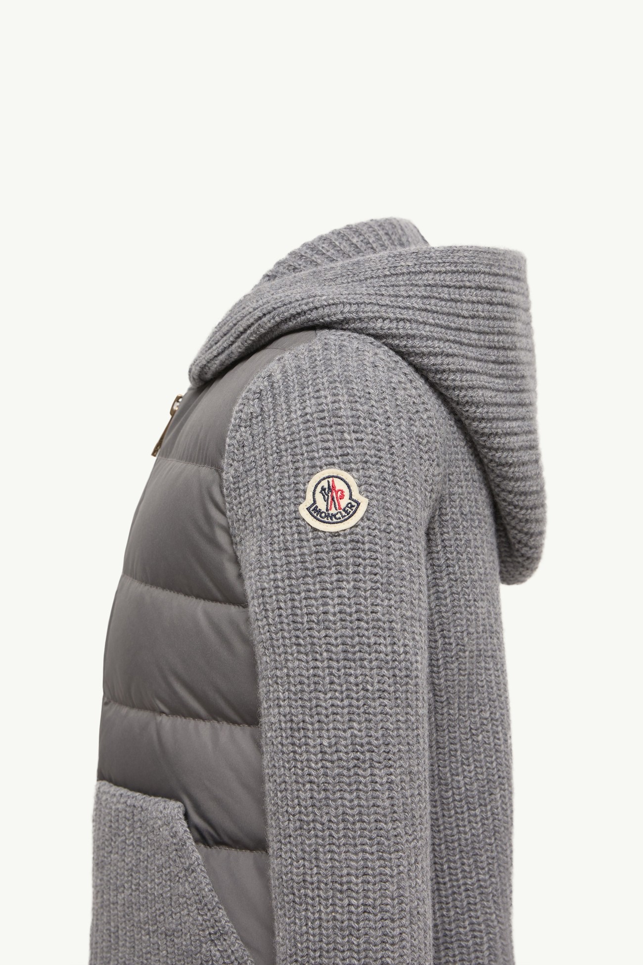 Wool & Cashmere Padded Cardigan Girl Gray Moncler 2