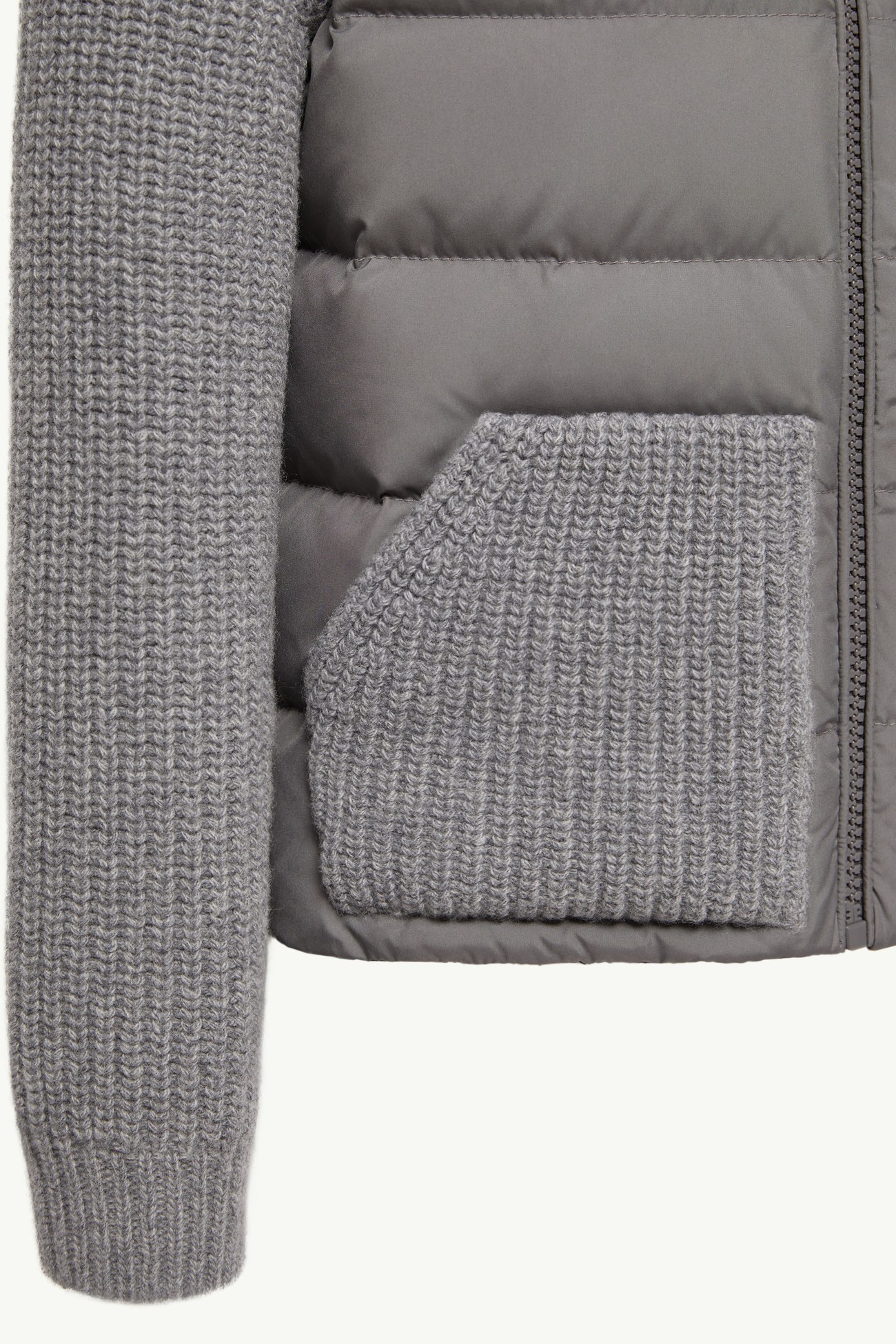 Cárdigan acolchado de lana y cachemira Niña Gris Moncler 4