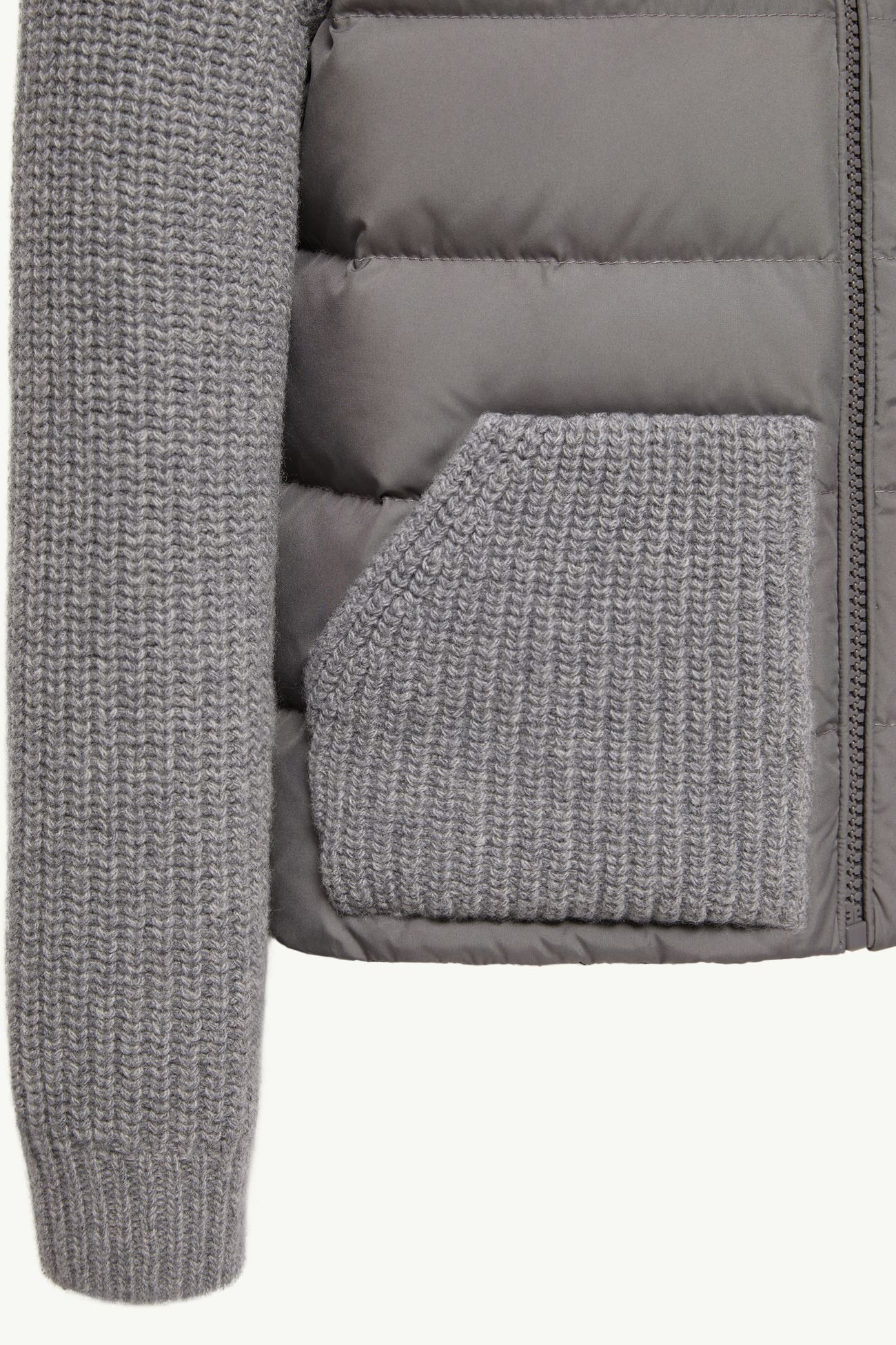 Wool & Cashmere Padded Cardigan Girl Gray Moncler 4