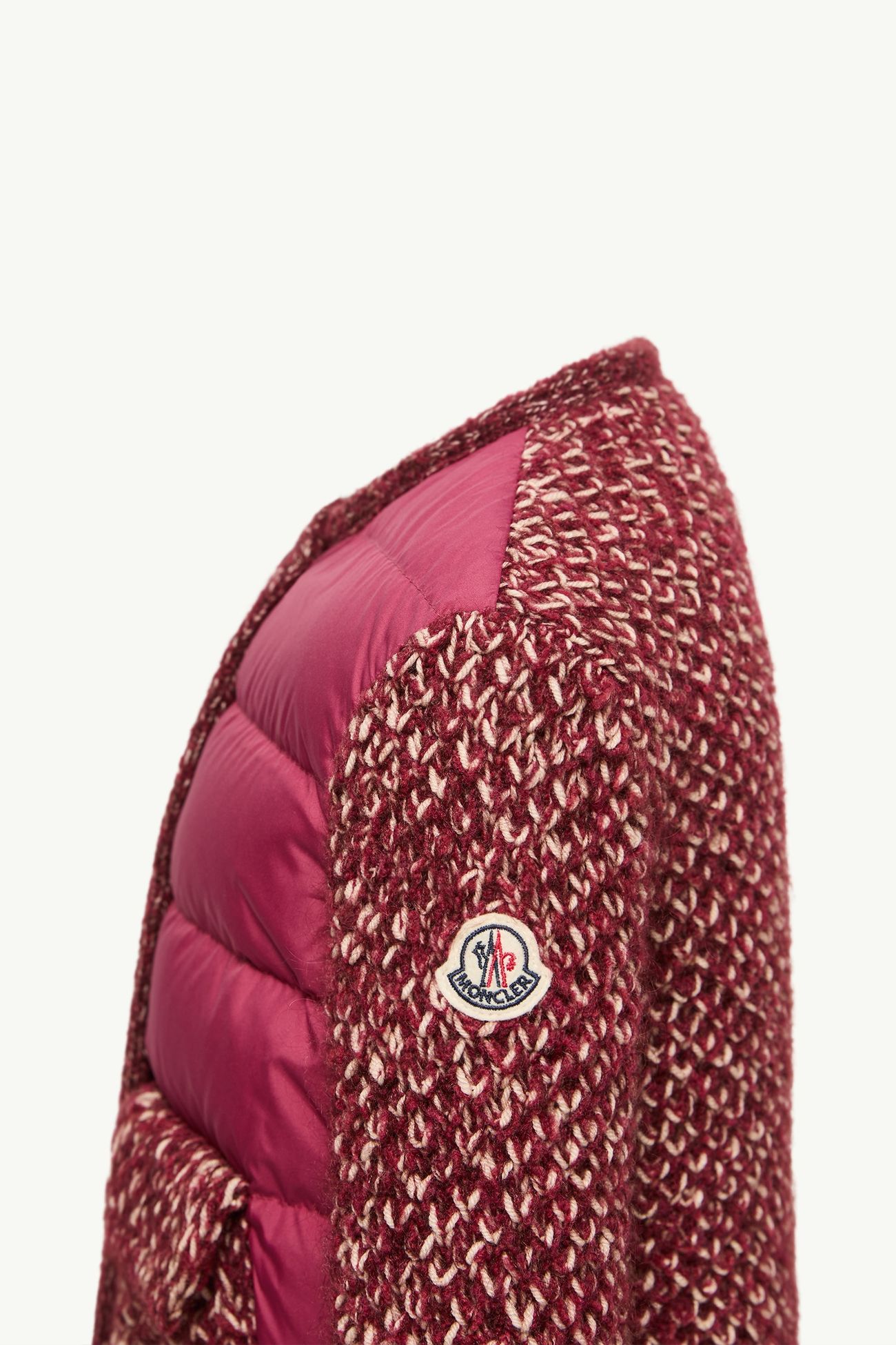 Cardigan en laine mélangée matelassée Fille Rose Framboise Moncler 2