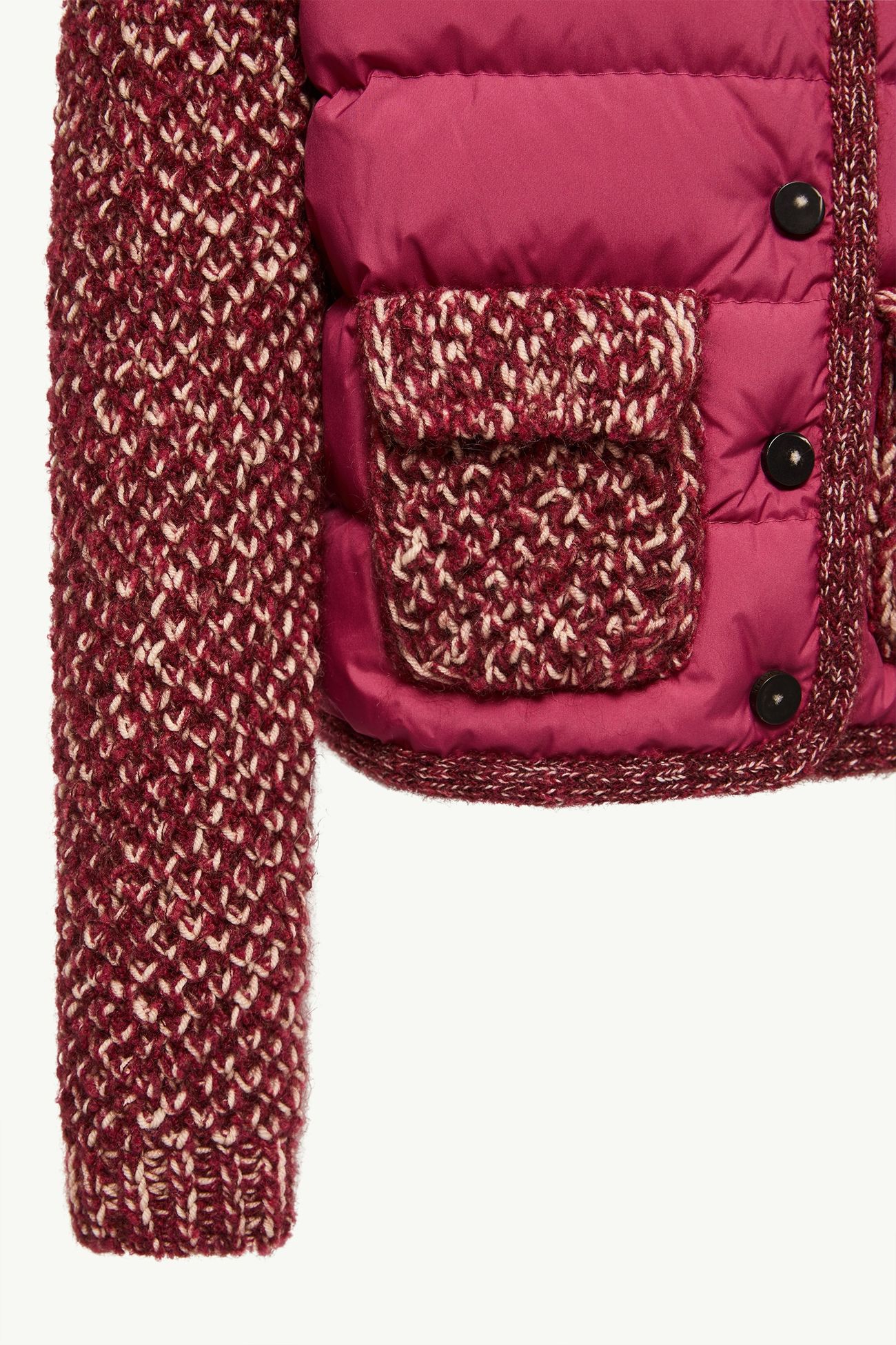 Cardigan en laine mélangée matelassée Fille Rose Framboise Moncler 4