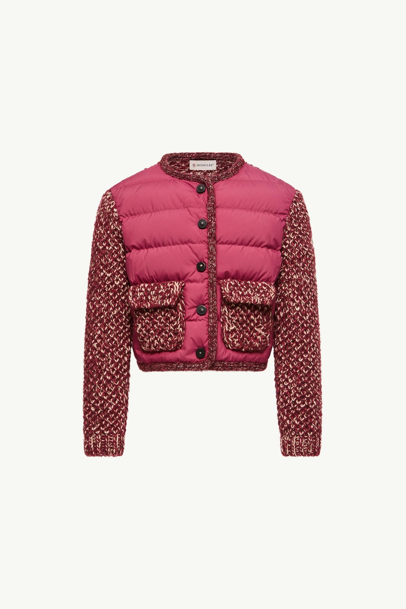 Cárdigan acolchado de mezcla de lana Niña Rosado Frambuesa Moncler, 1 of 0