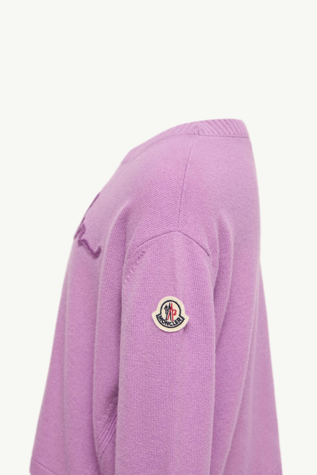 羊毛羊絨標誌裝飾毛衣 女童 紫紅色 Moncler 2