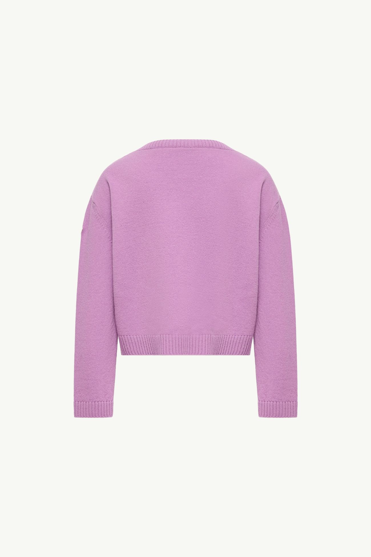 Pull à logo en laine et cachemire Fille Rose Mauve Moncler 3