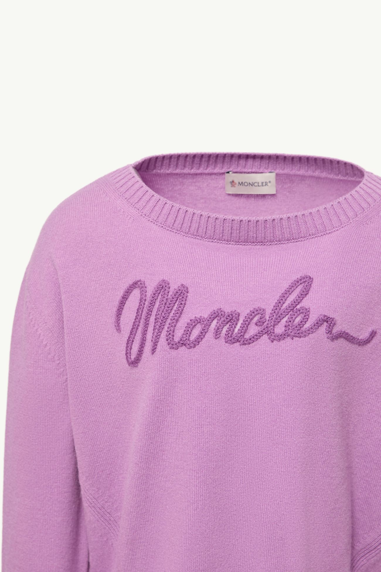 Wool and Cashmere Logo Sweater Girl Mauve Pink Moncler 4
