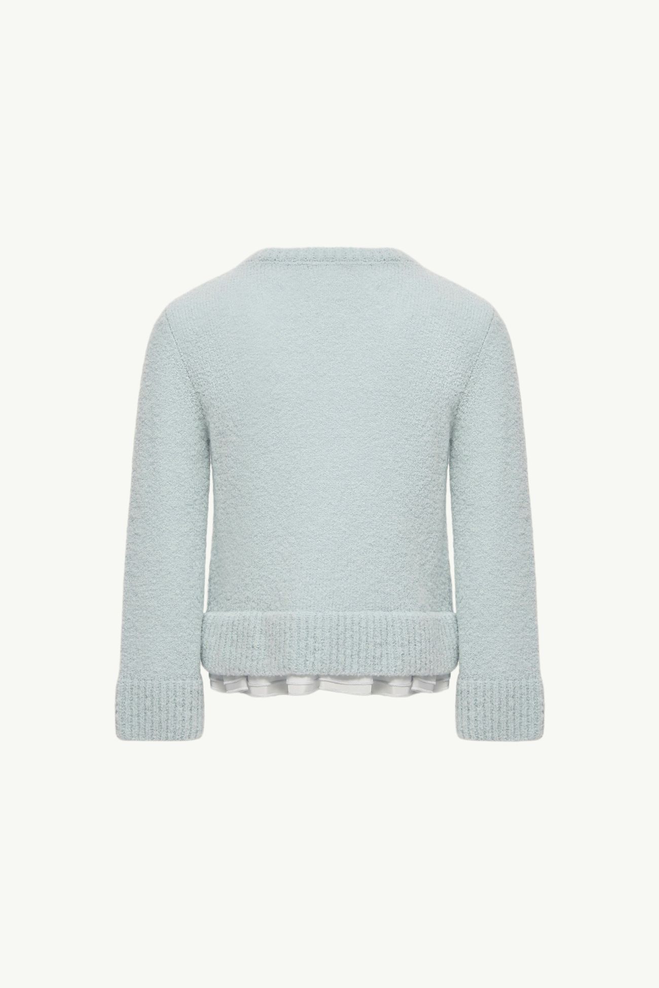 Embroidered Wool Blend Jumper Girl Pastel Blue Moncler 2