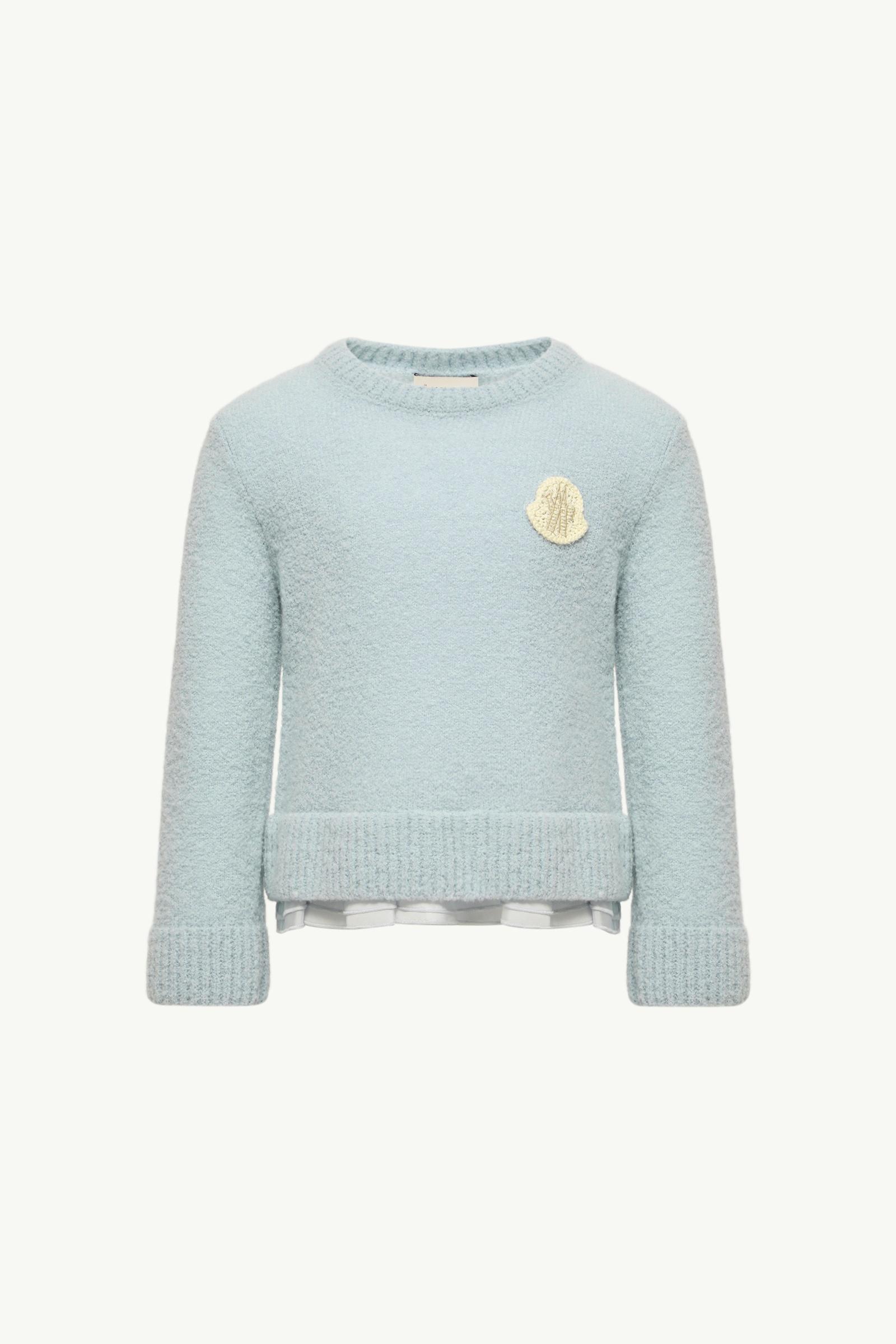 Embroidered Wool Blend Jumper Girl Pastel Blue Moncler, 1 of 0