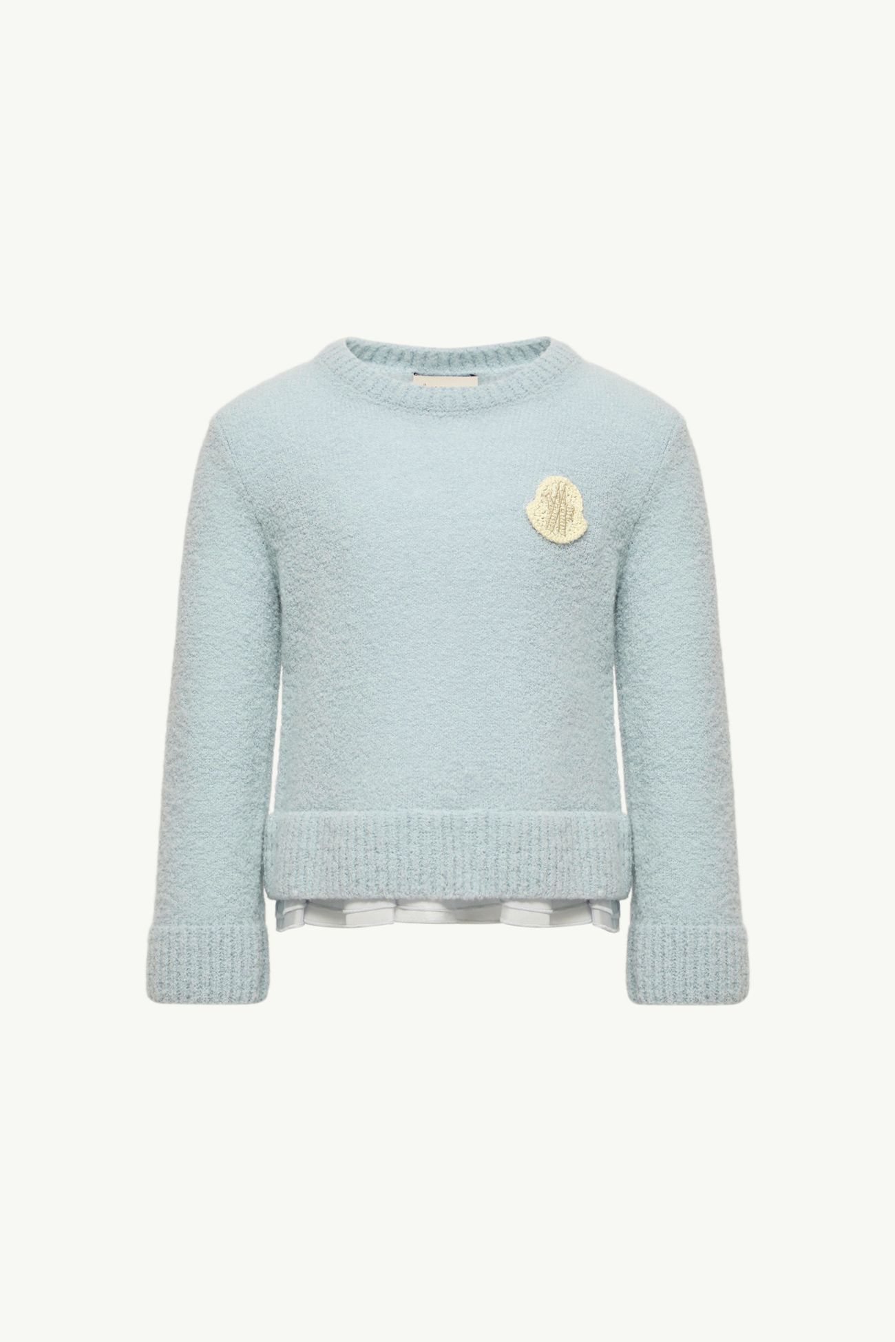 刺繡羊毛混紡毛衣 女童 淡粉藍色 Moncler 0