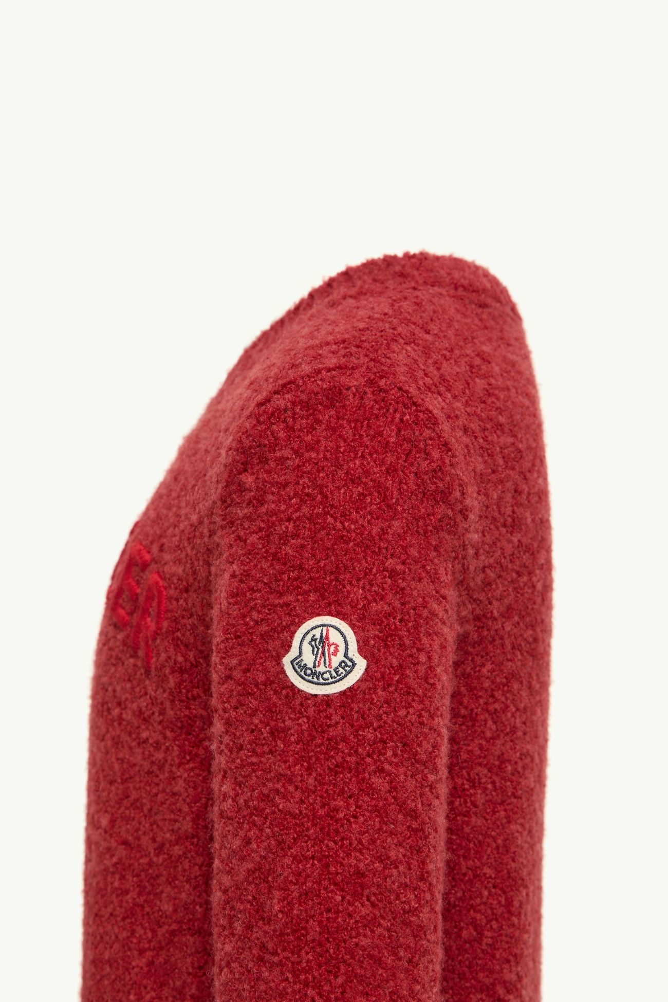 로고 부클레 울 혼방 스웨터 키즈 남아 다크 레드 Moncler 2