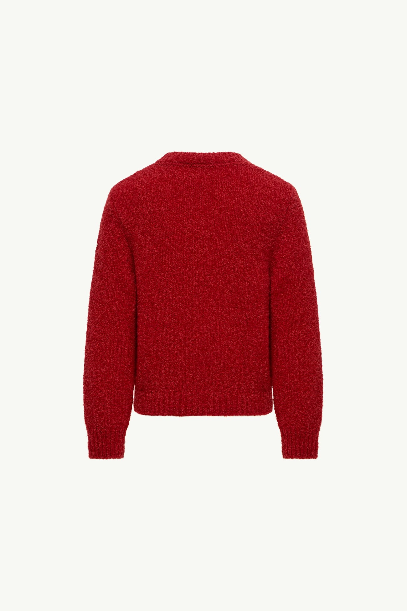Jersey de mezcla de lana bouclé con logotipo Niño Rojo Oscuro Moncler 3