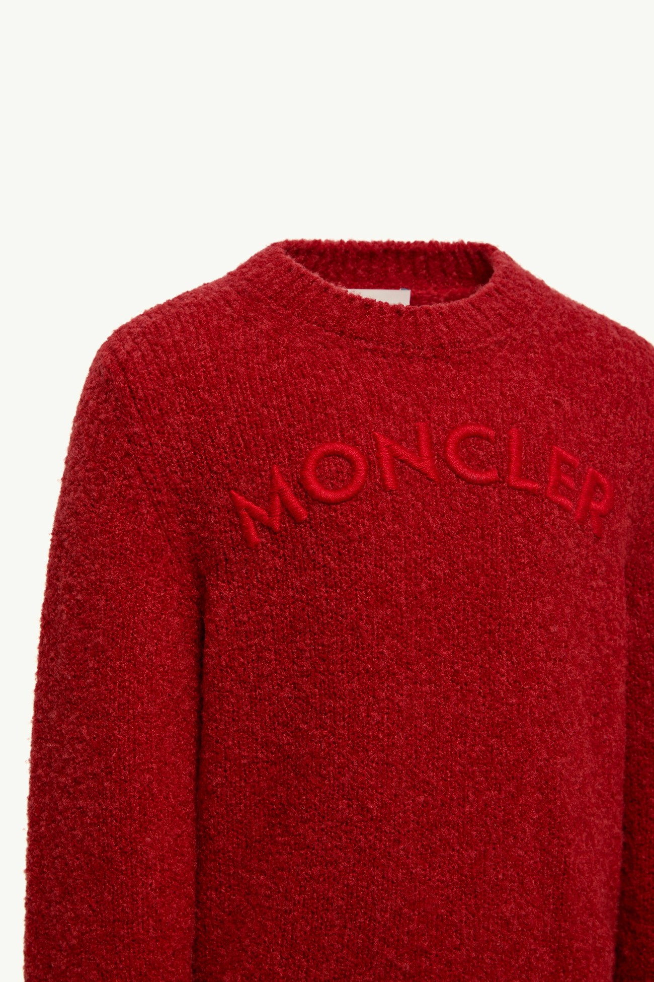 標誌裝飾羊毛混紡毛圈布毛衣 男童 深紅色 Moncler 4