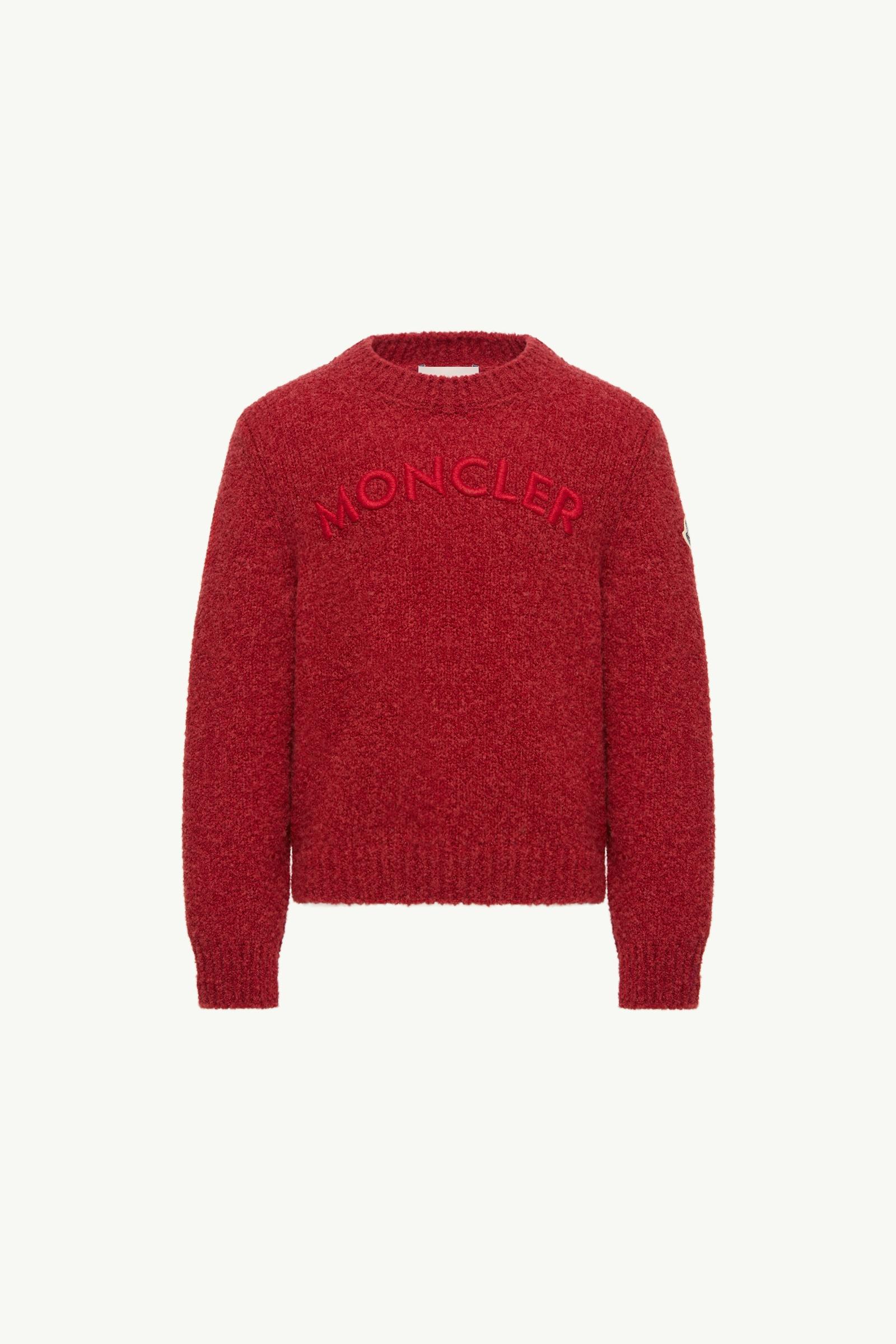 로고 부클레 울 혼방 스웨터 키즈 남아 다크 레드 Moncler, 1 of 0
