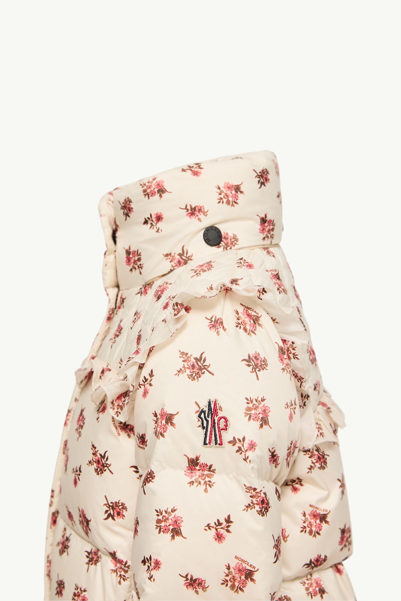 Larosiere isolierte Skijacke mit Blumenmuster Mädchen Weiß & Pink Moncler 1