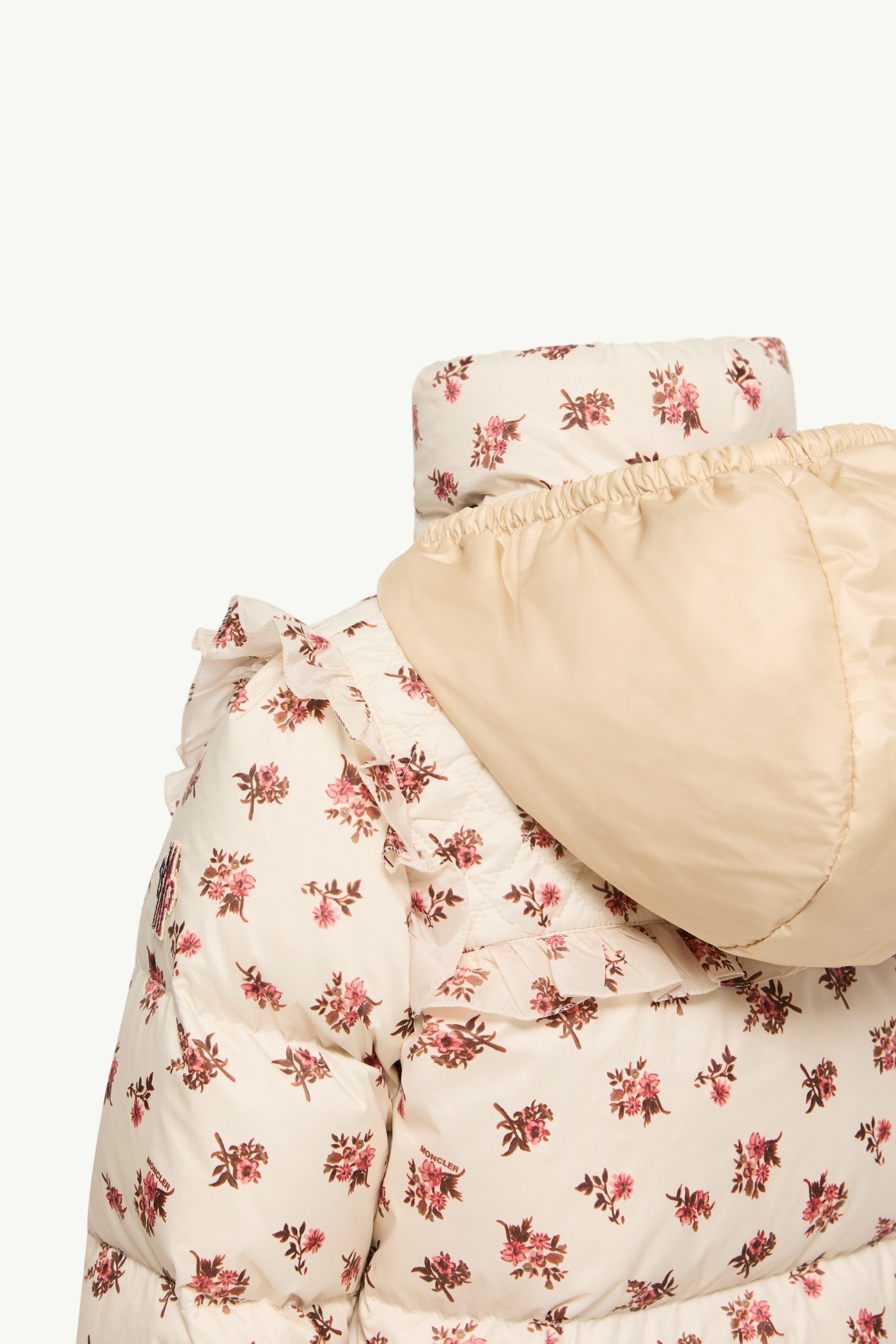Chaqueta de esquí aislante con estampado floral Larosiere Niña Blanco & Rosa Moncler 4